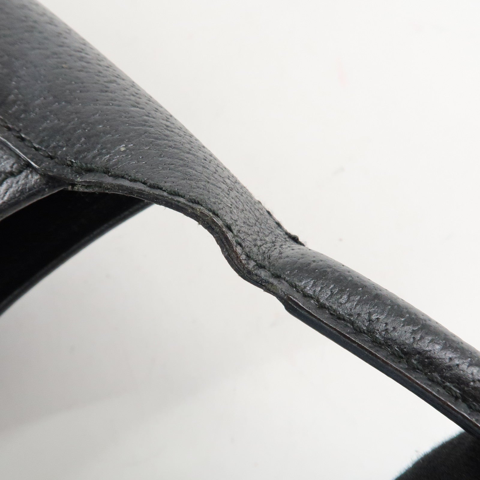 Ferragamo Leather Shoulder bag Hand Bag Black Silver HDW Used