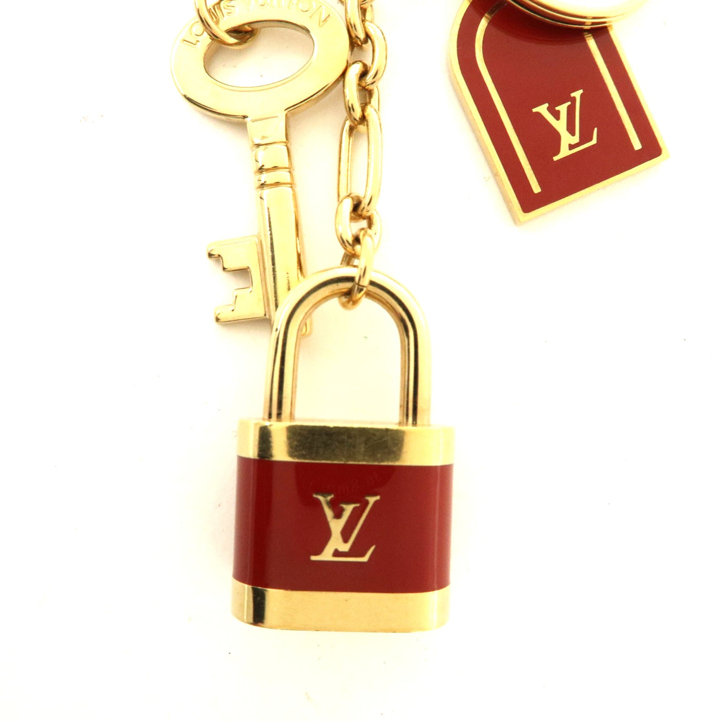 Louis Vuitton Porte Cles Cadena Bag Charm Red Metal M60073