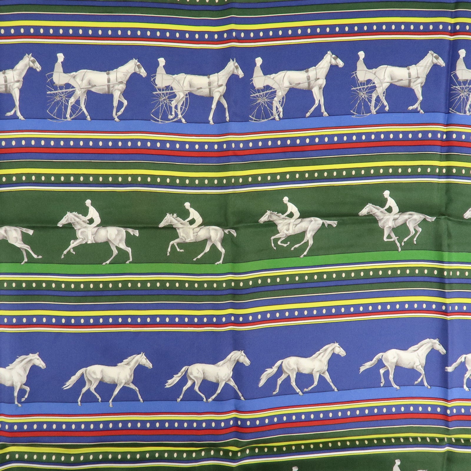 HERMES Carre 90 Silk 100% Scarf SEQUENCES Horse Print Used