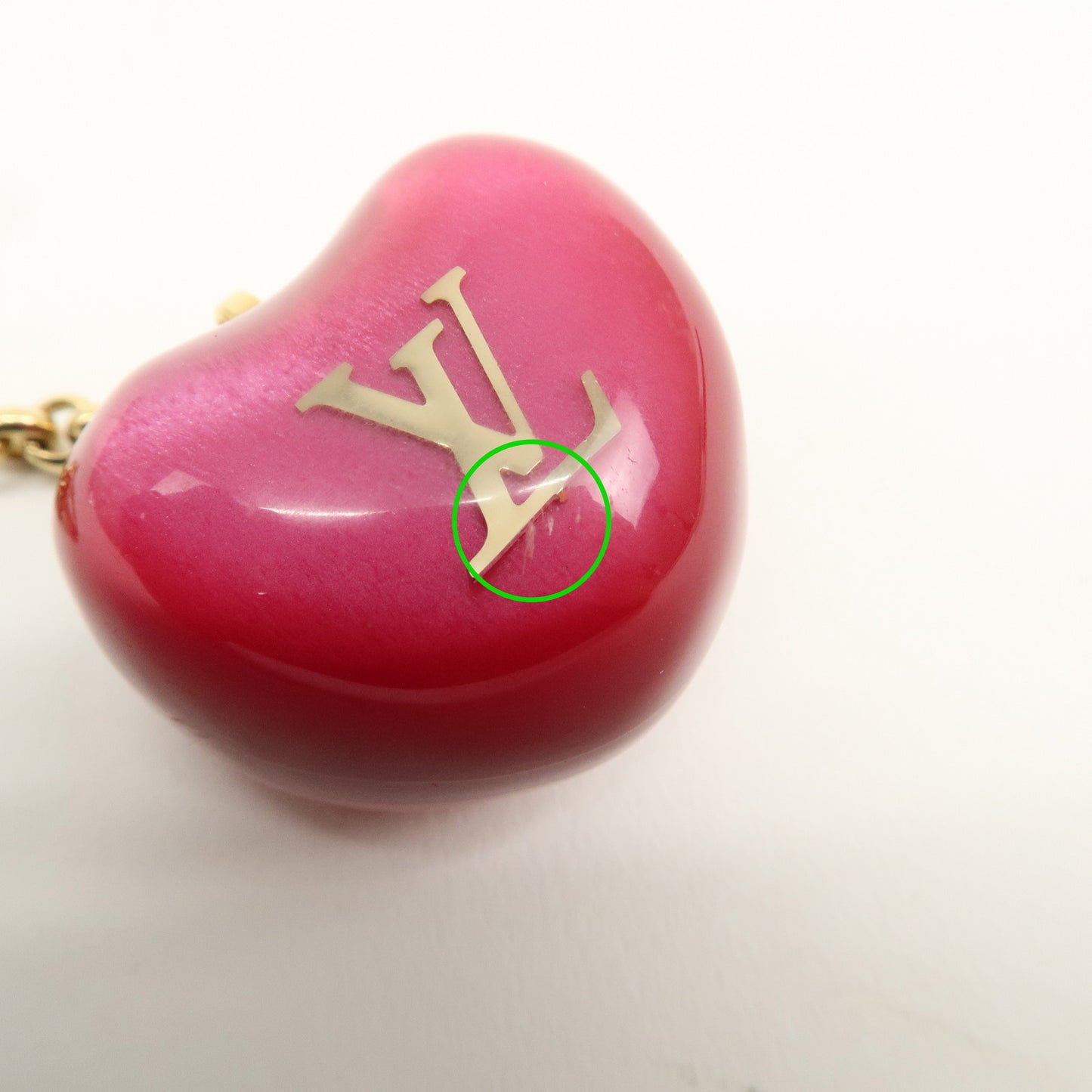 Louis Vuitton Porte Cles Pomme Heart Apple Key Ring Charm M66495