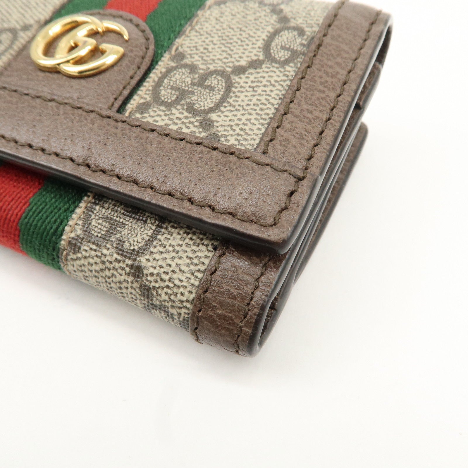 GUCCI Ophidia GG Supreme Leather Tri-Fold Compact Wallet 644334