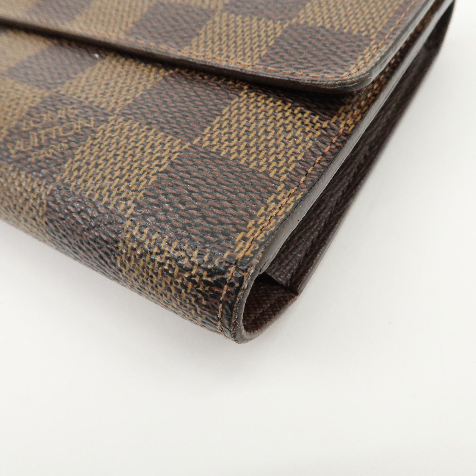Louis vuitton Damier Porte Tresor International Long Wallet N61215 Used
