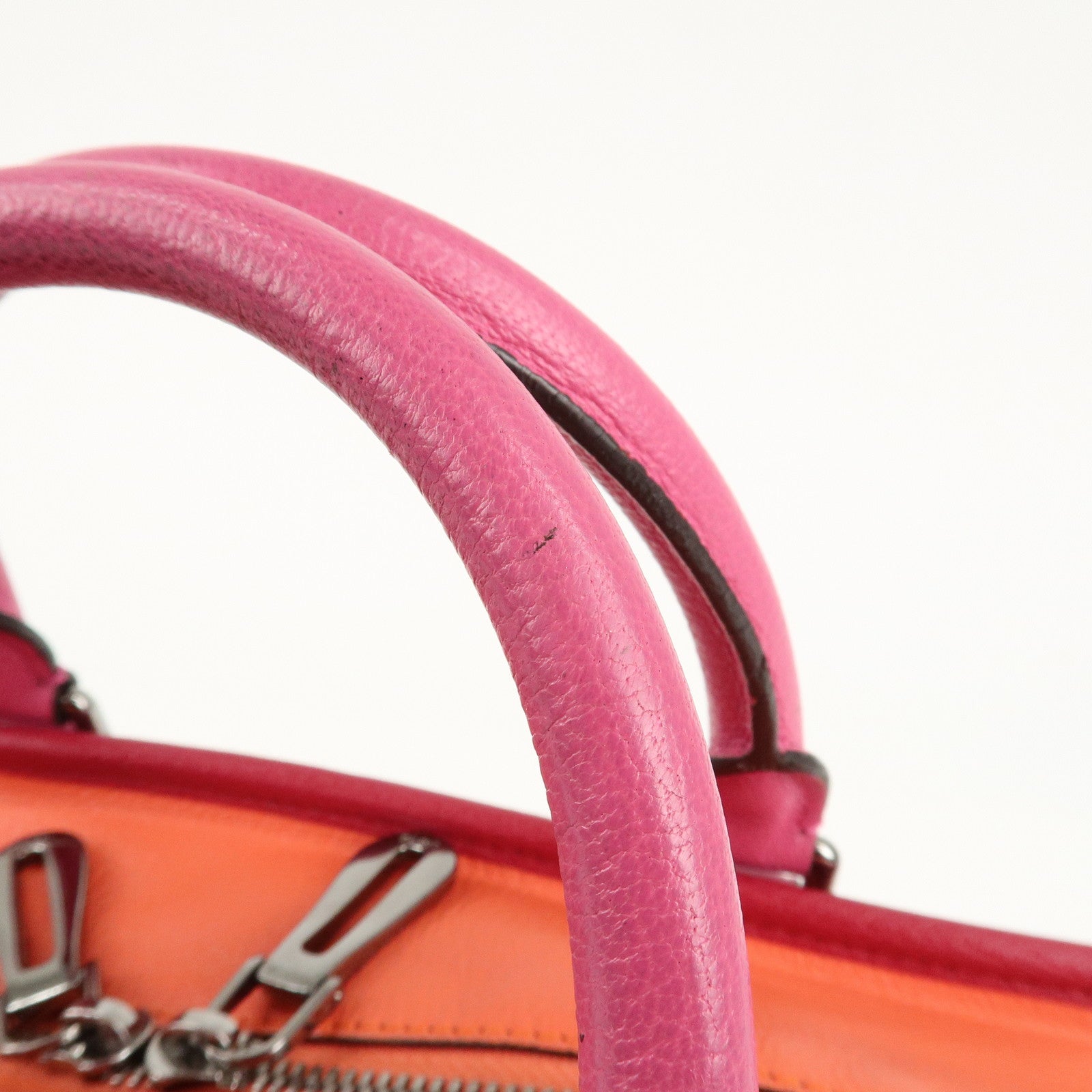 LOEWE Anagram Leather Amazona 28 Hand Bag Orange Bordeaux Pink