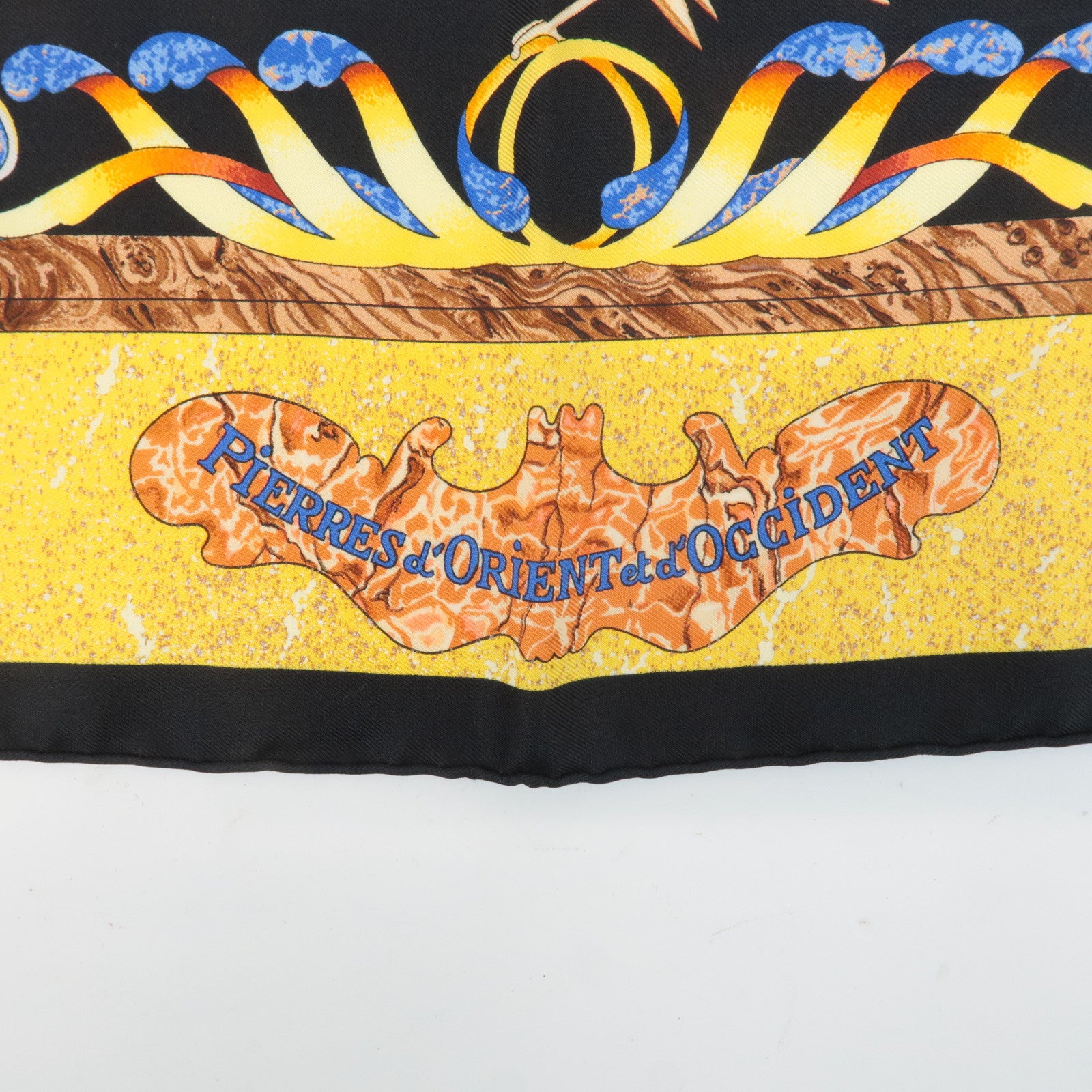 HERMES Carre 90 Silk 100% Scarf PIERRES D ORIENT ET D OCCIDENT Used