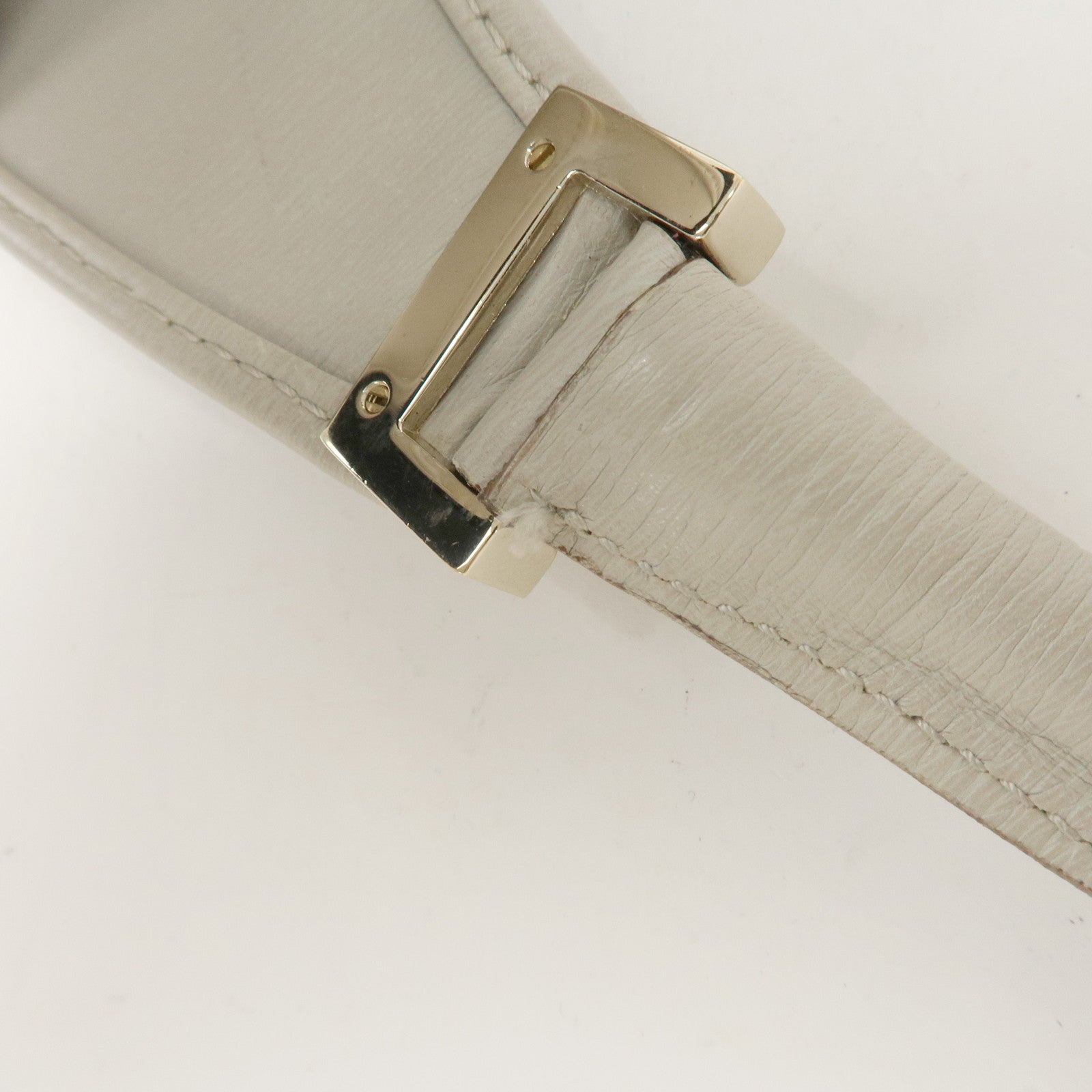 GUCCI Jackie Leather Shoulder Bag Ivory 002.1067 Used