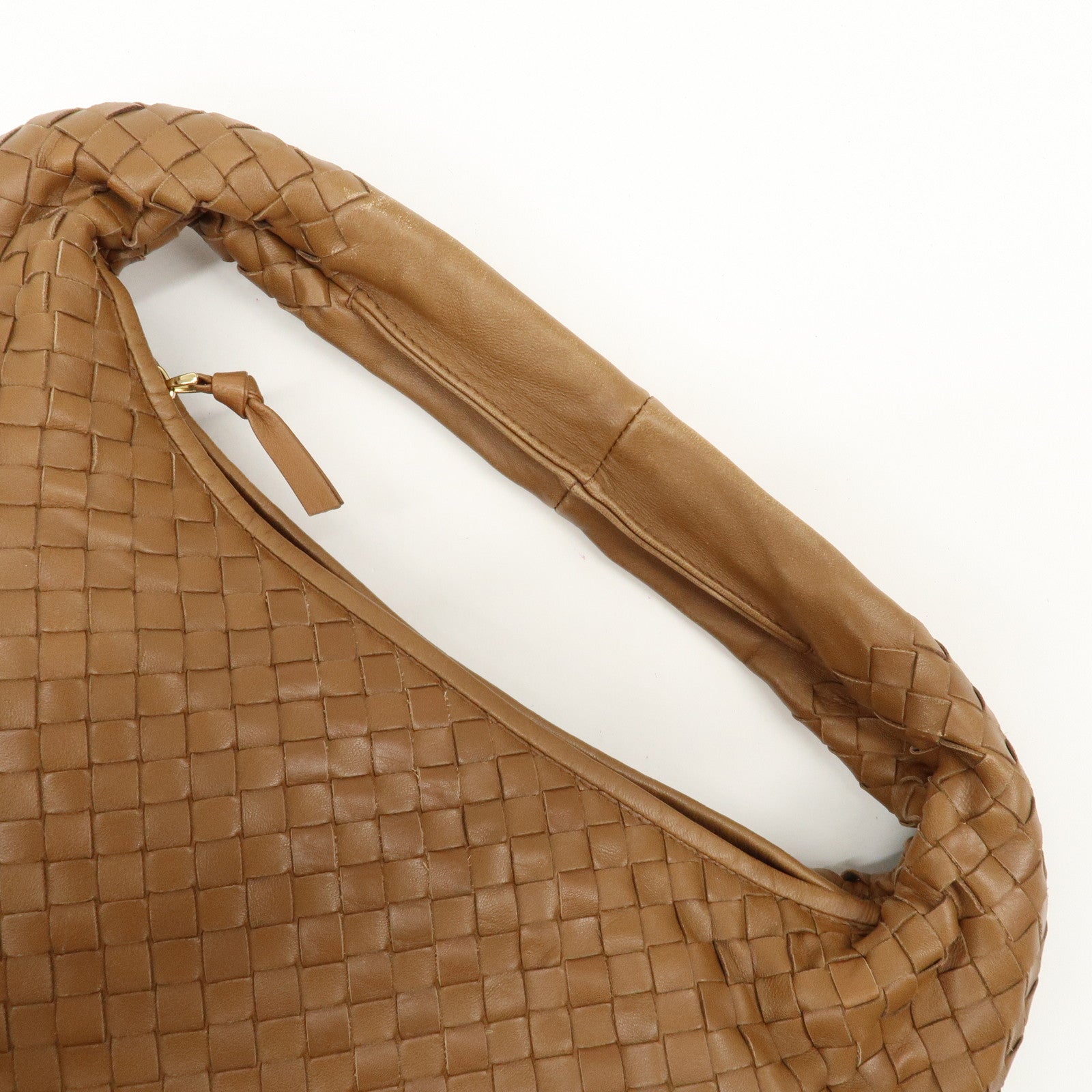 BOTTEGA VENETA Hobo Intrecciato Leather Shoulder Bag Brown 115653