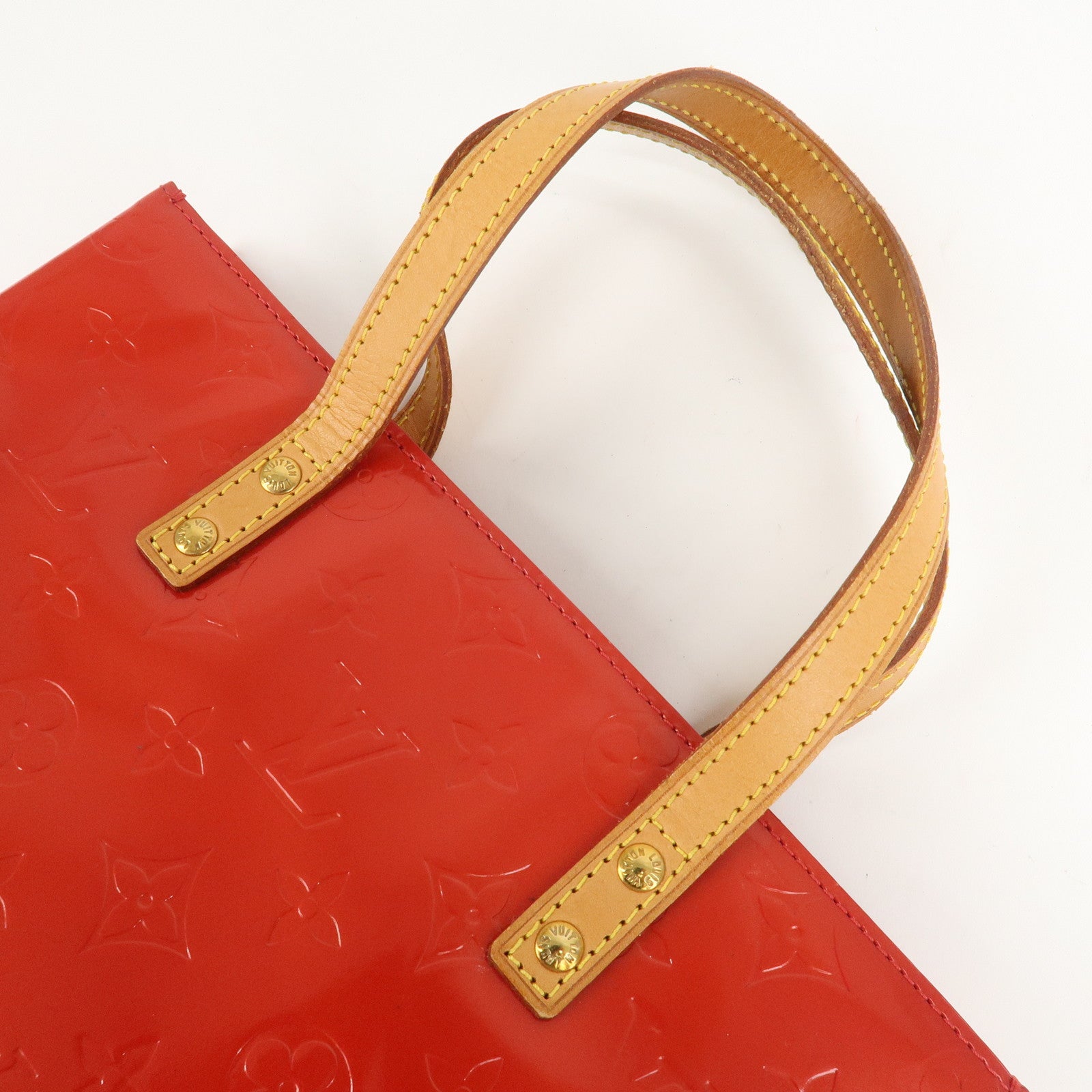 Louis Vuitton Monogram Vernis Lead MM Tote Bag Rouge M91086