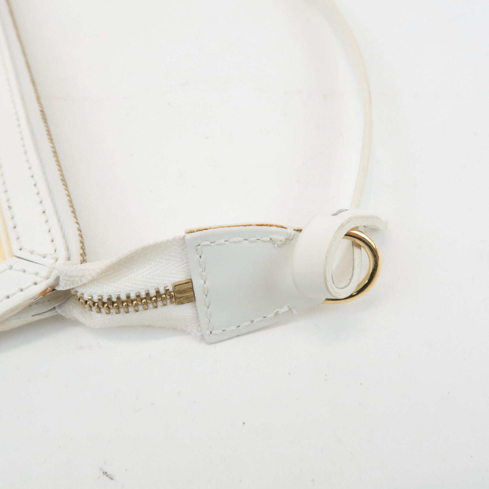 Louis Vuitton Epi Stretch Delmonico Hand Bag White Gold M54603 Used
