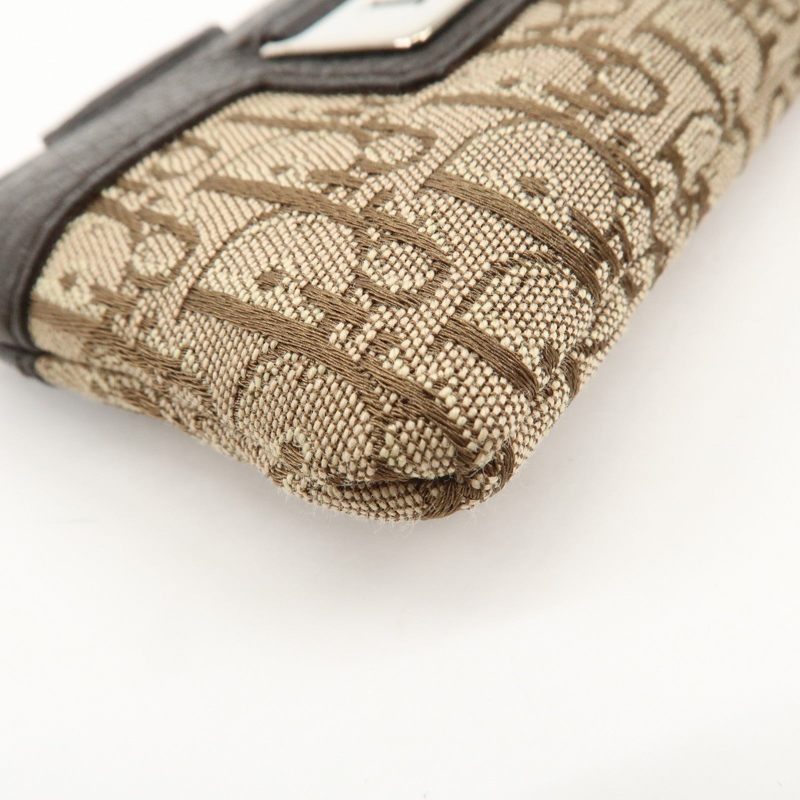 Chiristian Dior Trotter Canvas Leather Coin Key Case Beige Brown Used