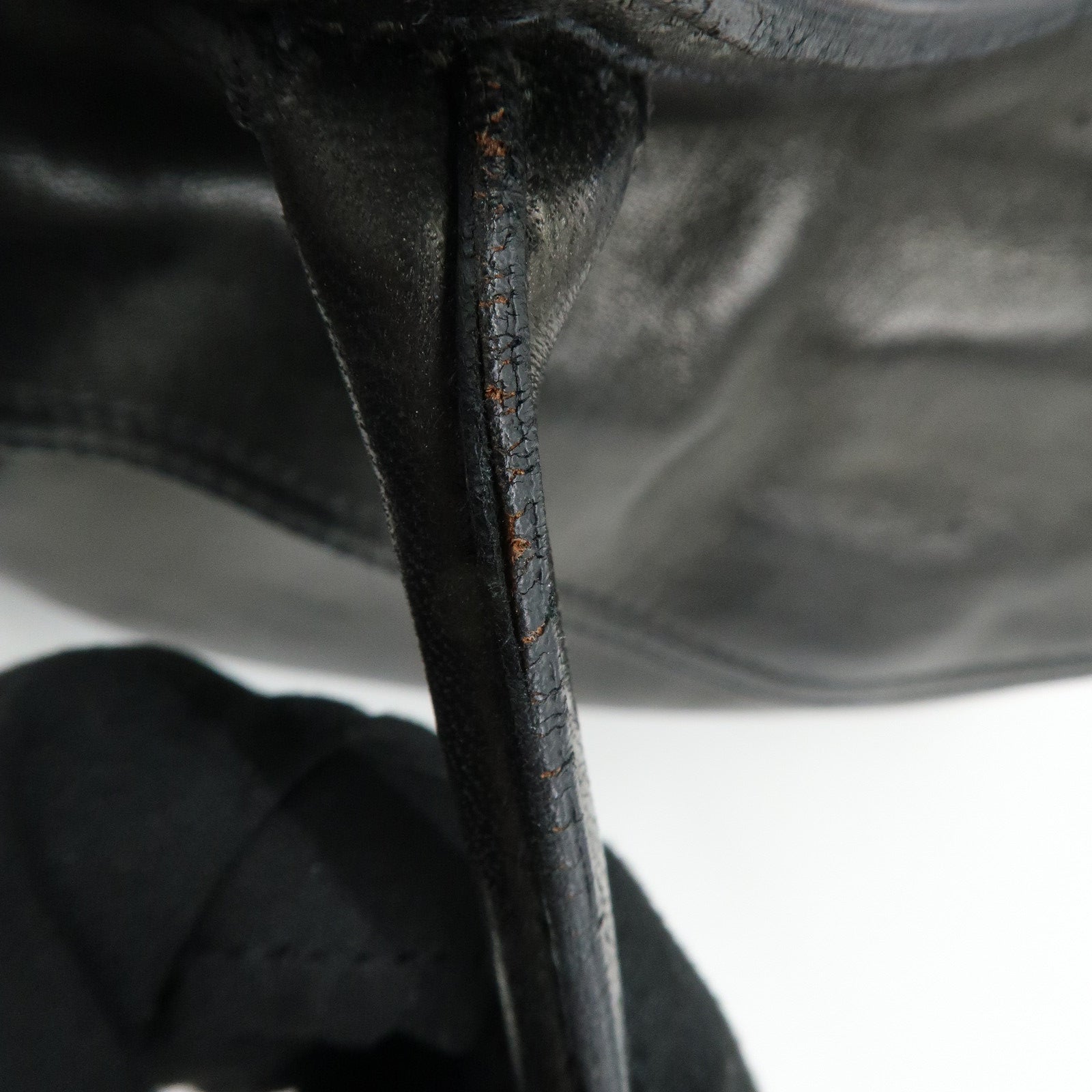 PRADA Leather Tote Bag Black Used