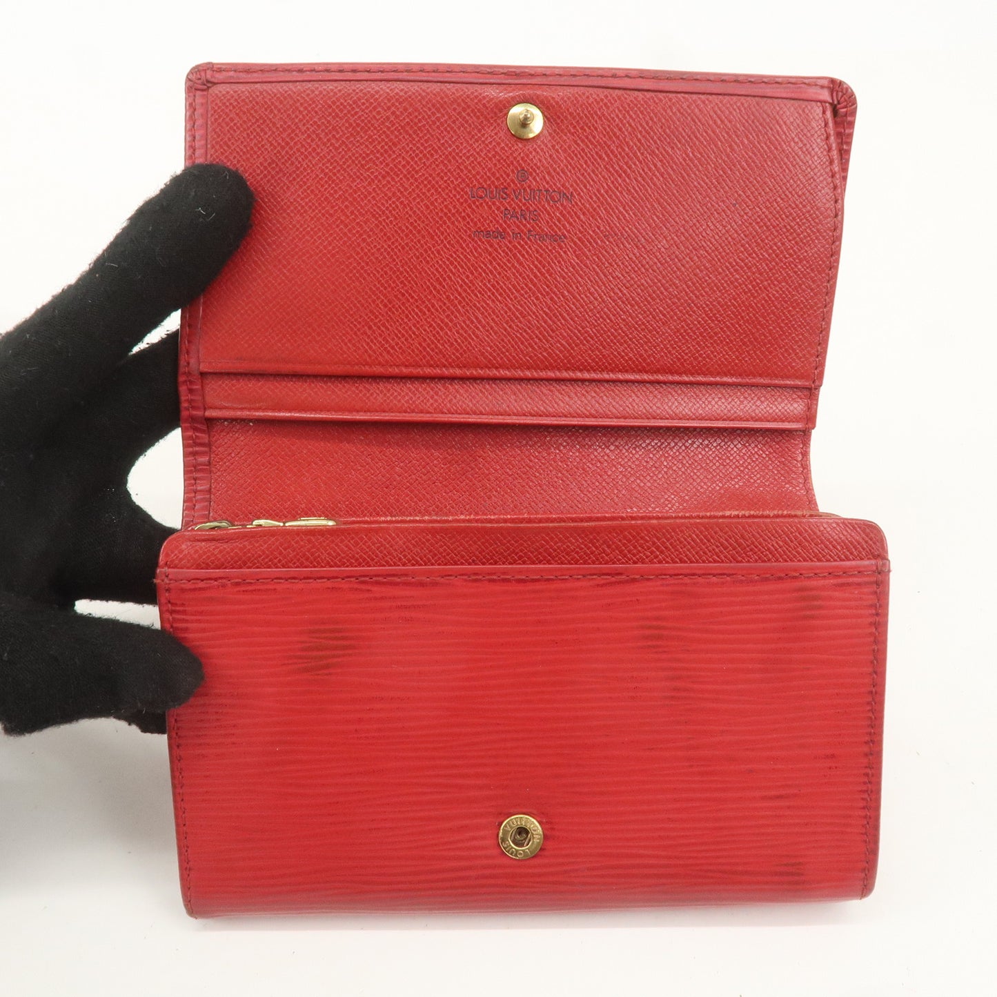 Louis Vuitton Set of 2 Epi Leather Wallet Red Green M63507 M63484