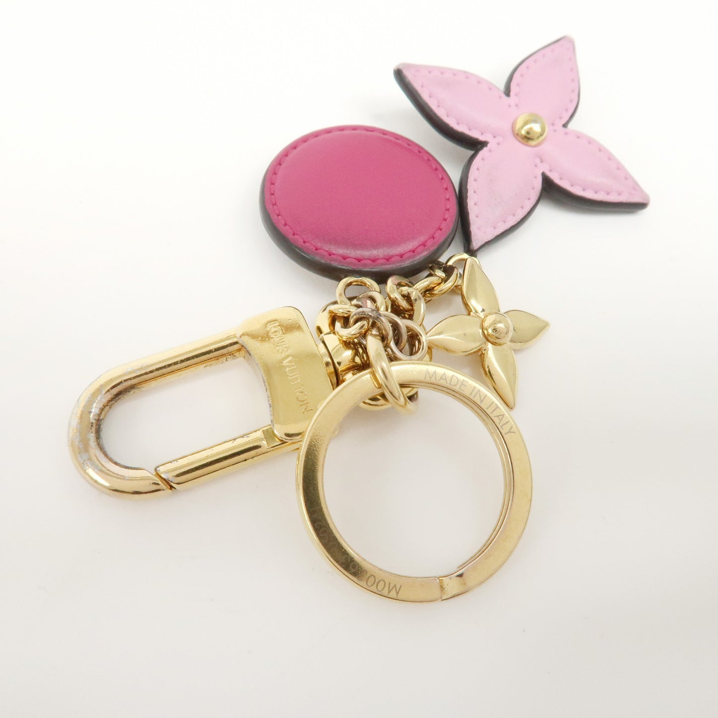 Louis Vuitton Porte Cles Preppy Flower Key Charm Pink Gold M00363