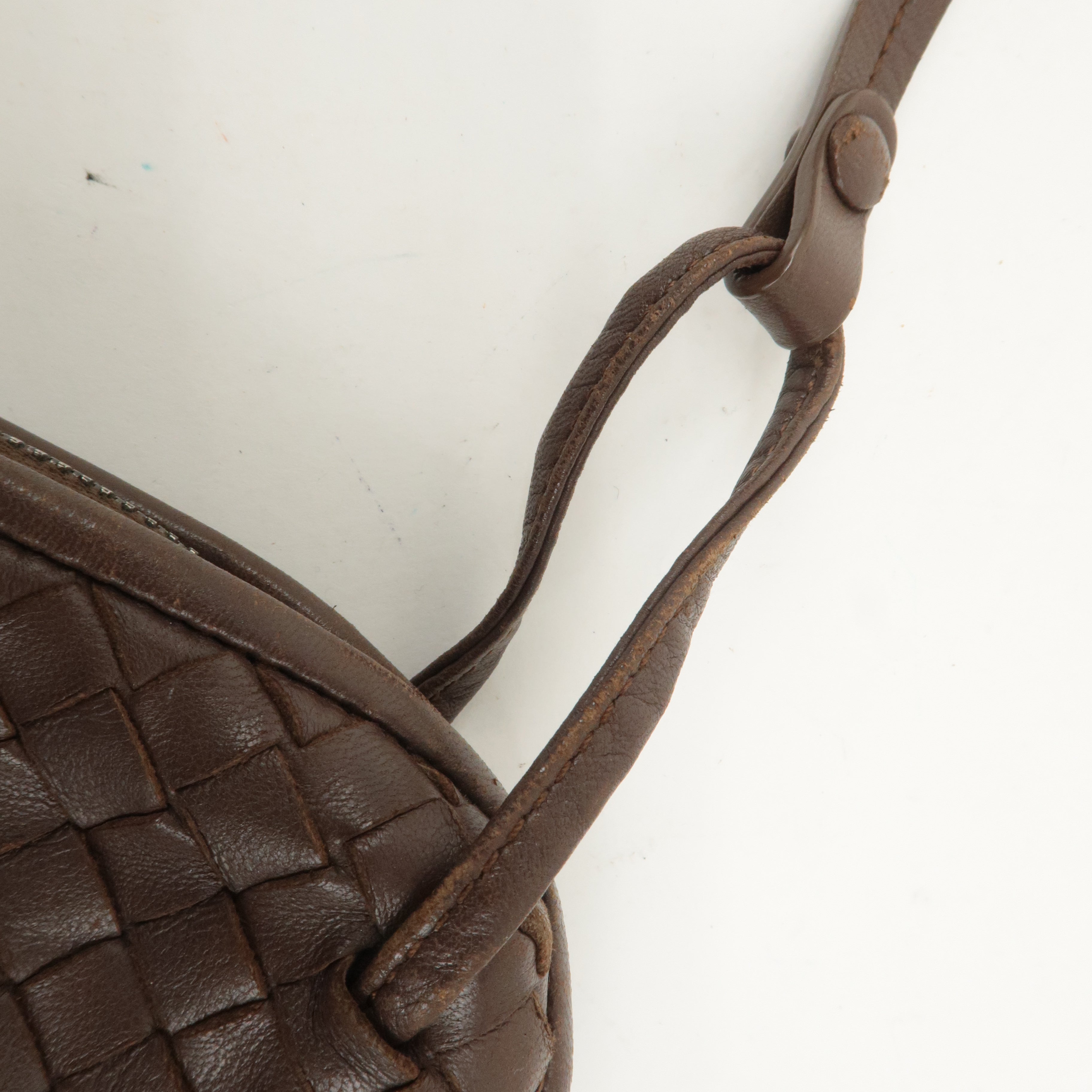 BOTTEGA VENETA Intrecciato Leather Shoulder Bag Brown