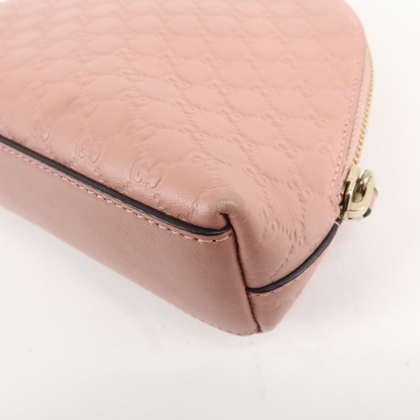 GUCCI Micro Guccissima Leather Cosmetic Pouch Pink 449893