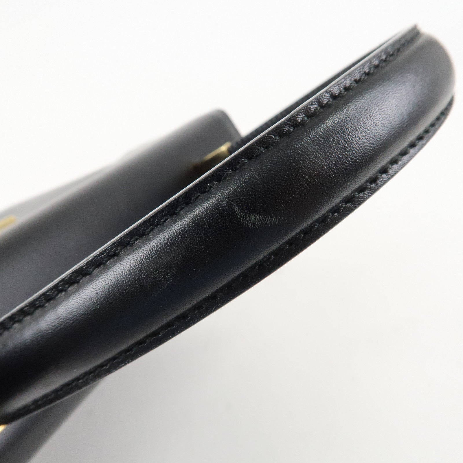 Ferragamo Leather Gancini 2Way Hand Shoulder Bag Black AT210536 Used