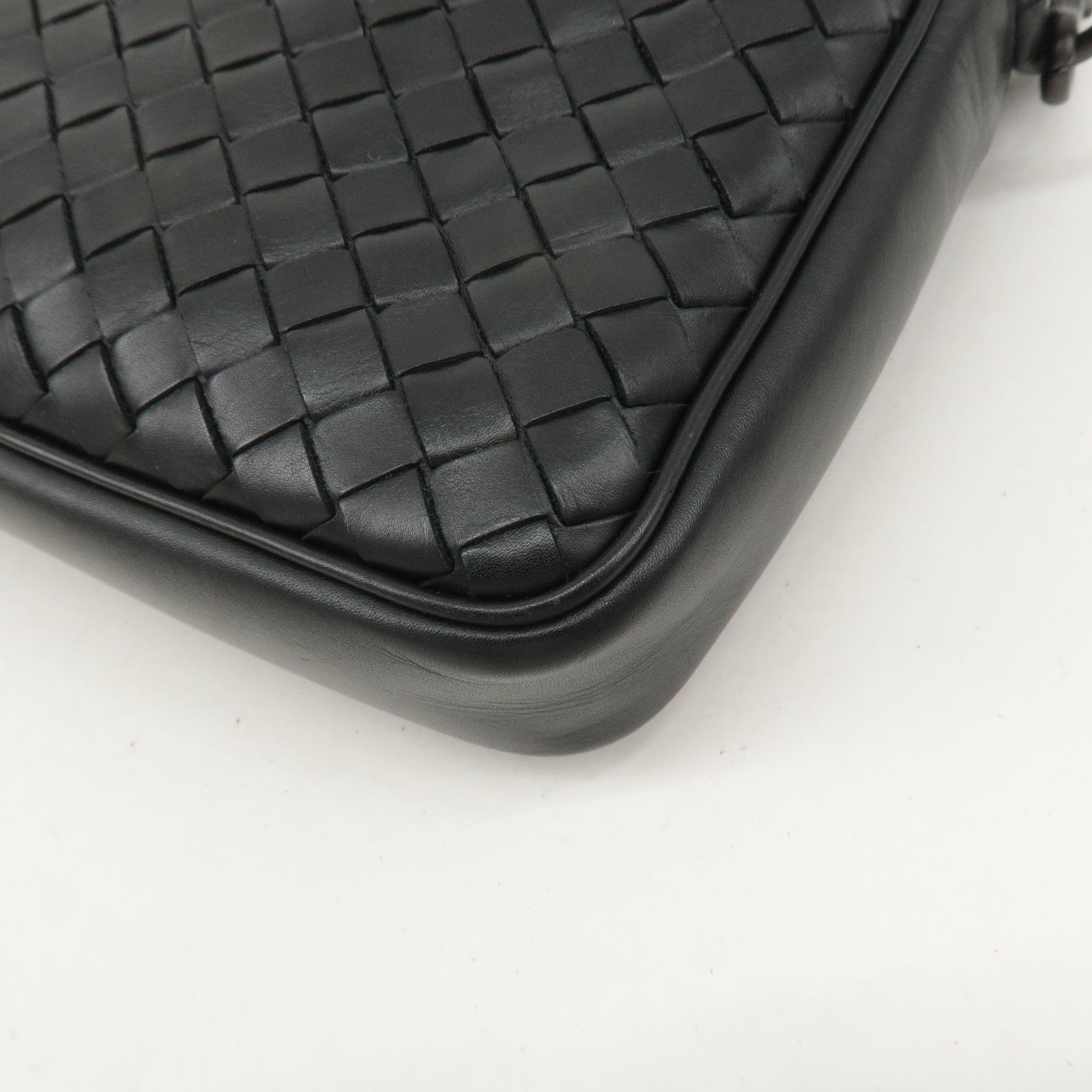 BOTTEGA VENETA Intrecciato Leather Clutch Bag Black