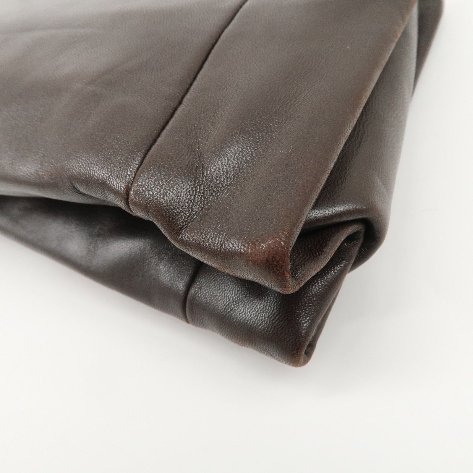 LOEWE Anagram Leather Shoulder Bag Hand Bag Gold HDW  Brown Used