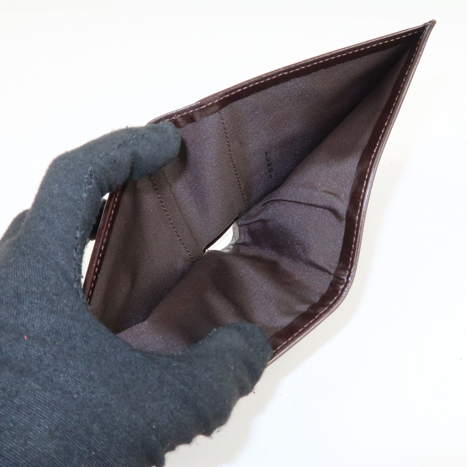 FENDI Zucca Set of 2 Canvas Leather Bi-fold Wallet Brown Black Used