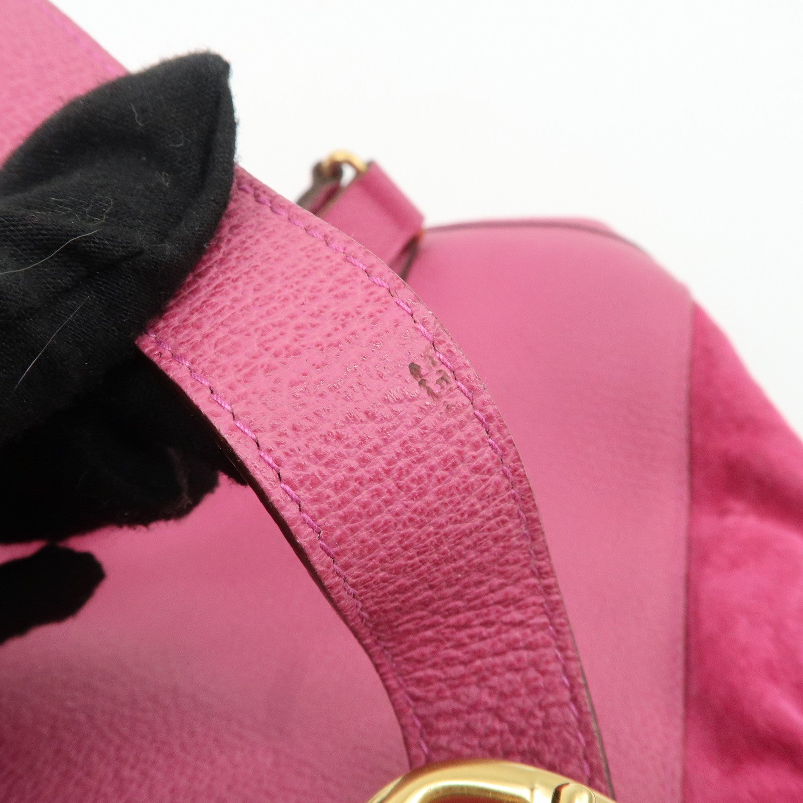 GUCCI Bamboo Suede Leather Back Pack Pink 003.2855.0043 Used
