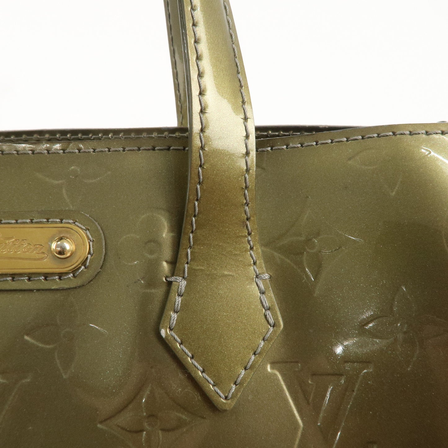 Louis Vuitton Monogram Vernis Wilshire PM Hand Bag Green M91627