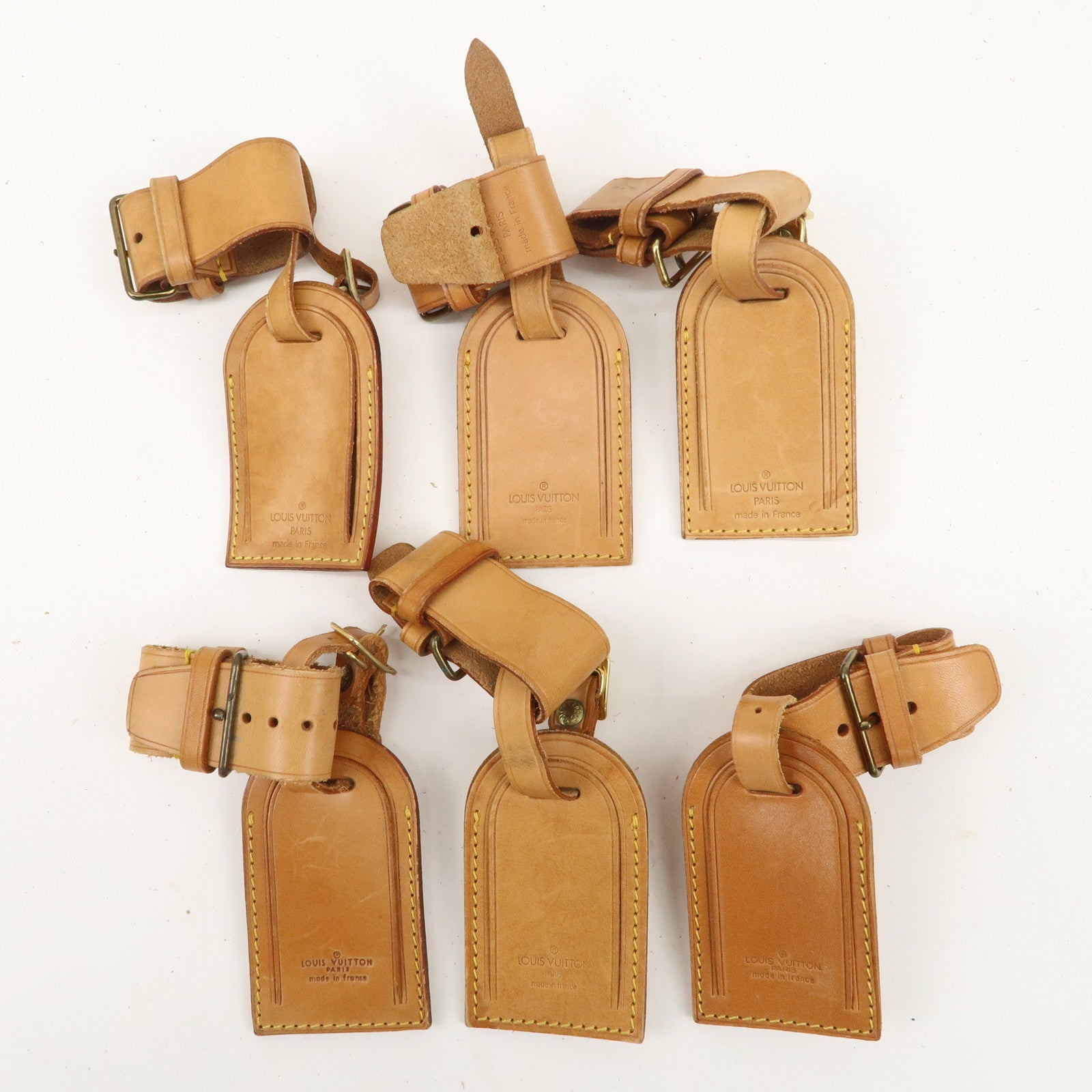 Louis Vuitton Set of 20 Leather Name Tag & Poignet Natural Used