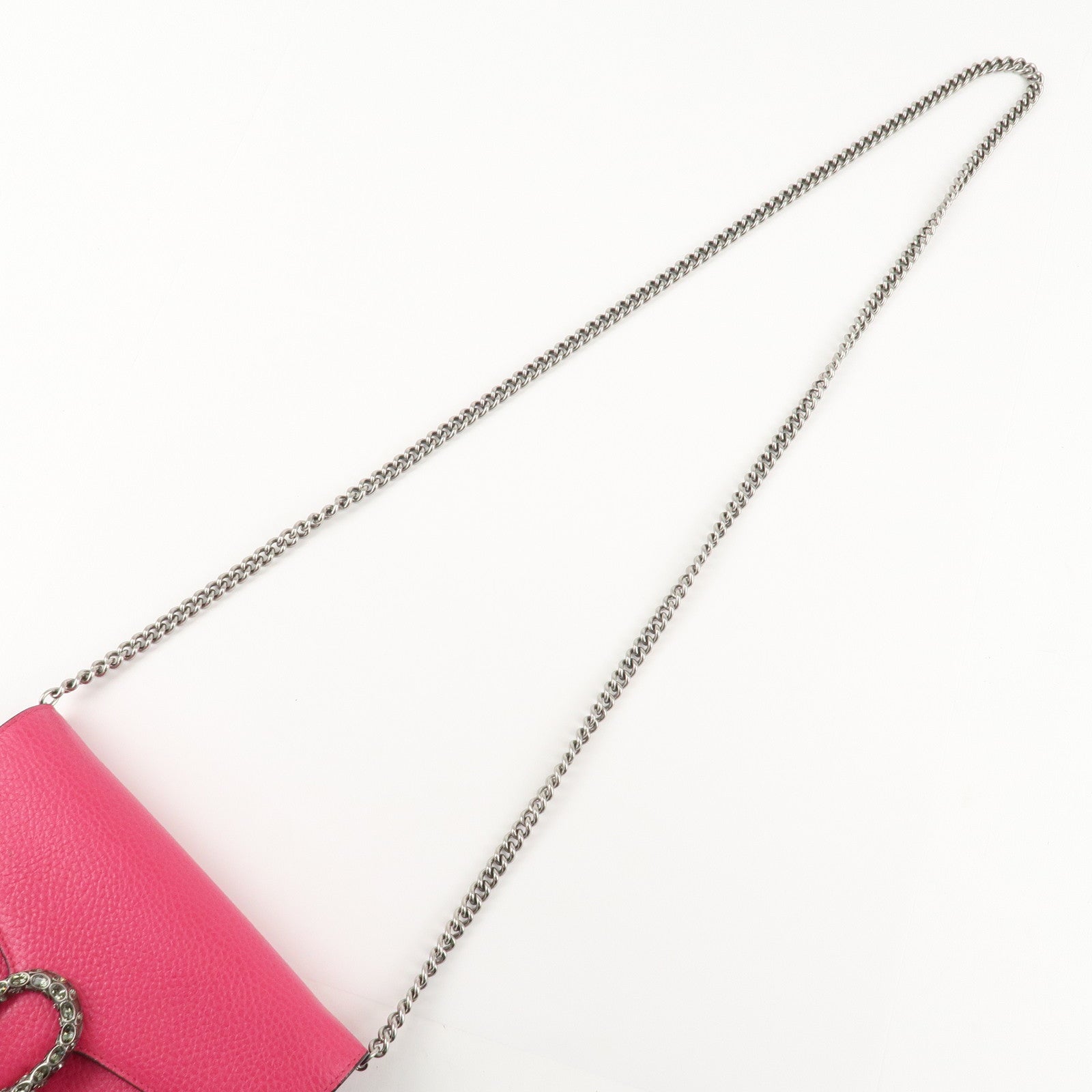 GUCCI Dionysus Leather Chain Shoulder Bag Pink 401231 Used