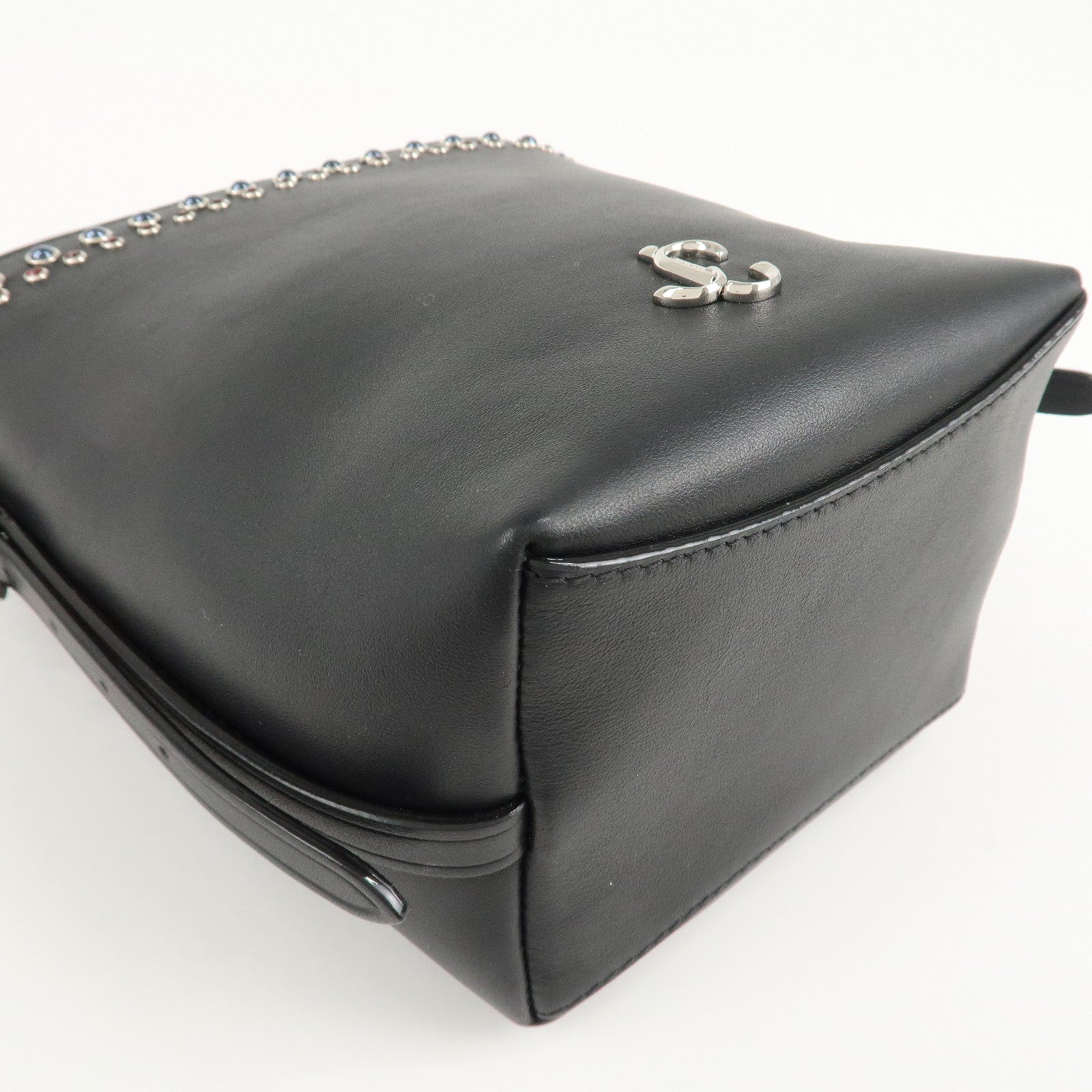 JIMMY CHOO Leather Hand Bag Black