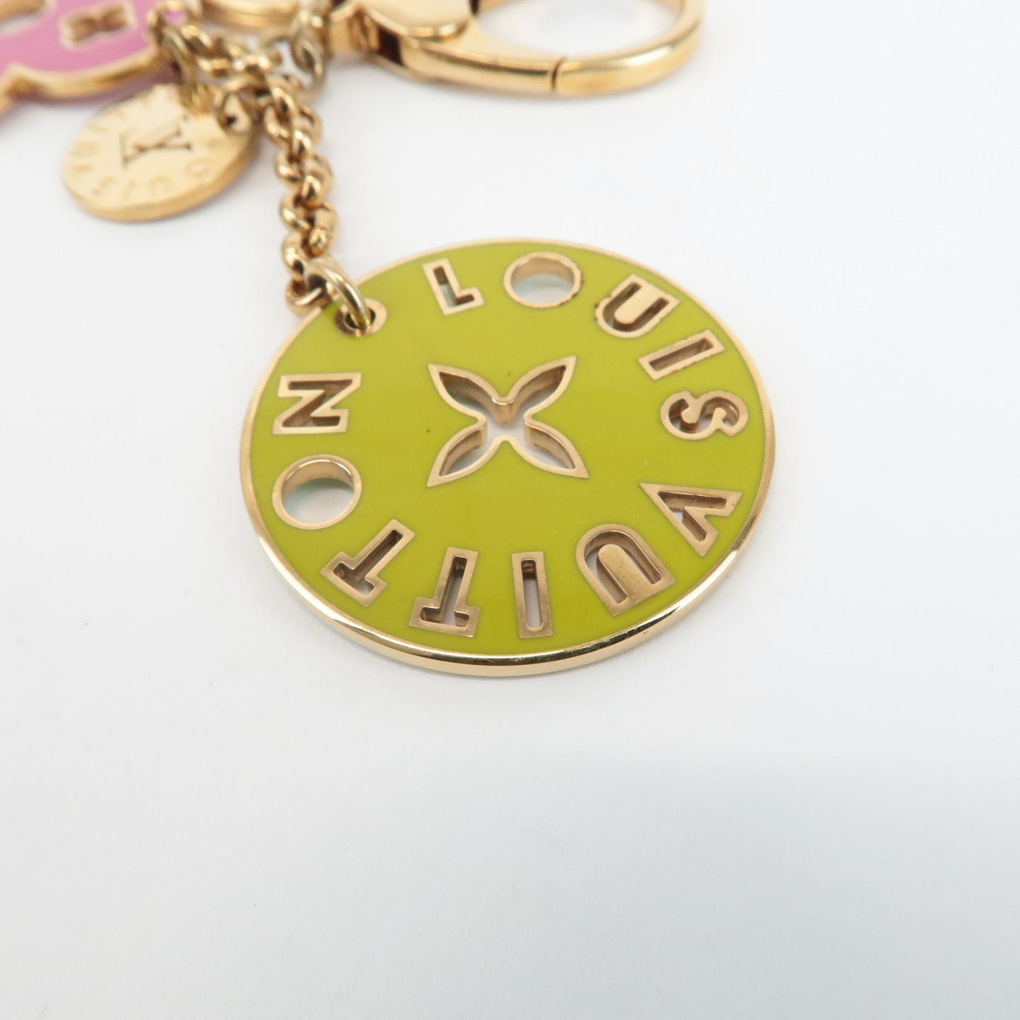 Louis Vuitton Porte Cles Looping Bag Charm Pink Green M66006