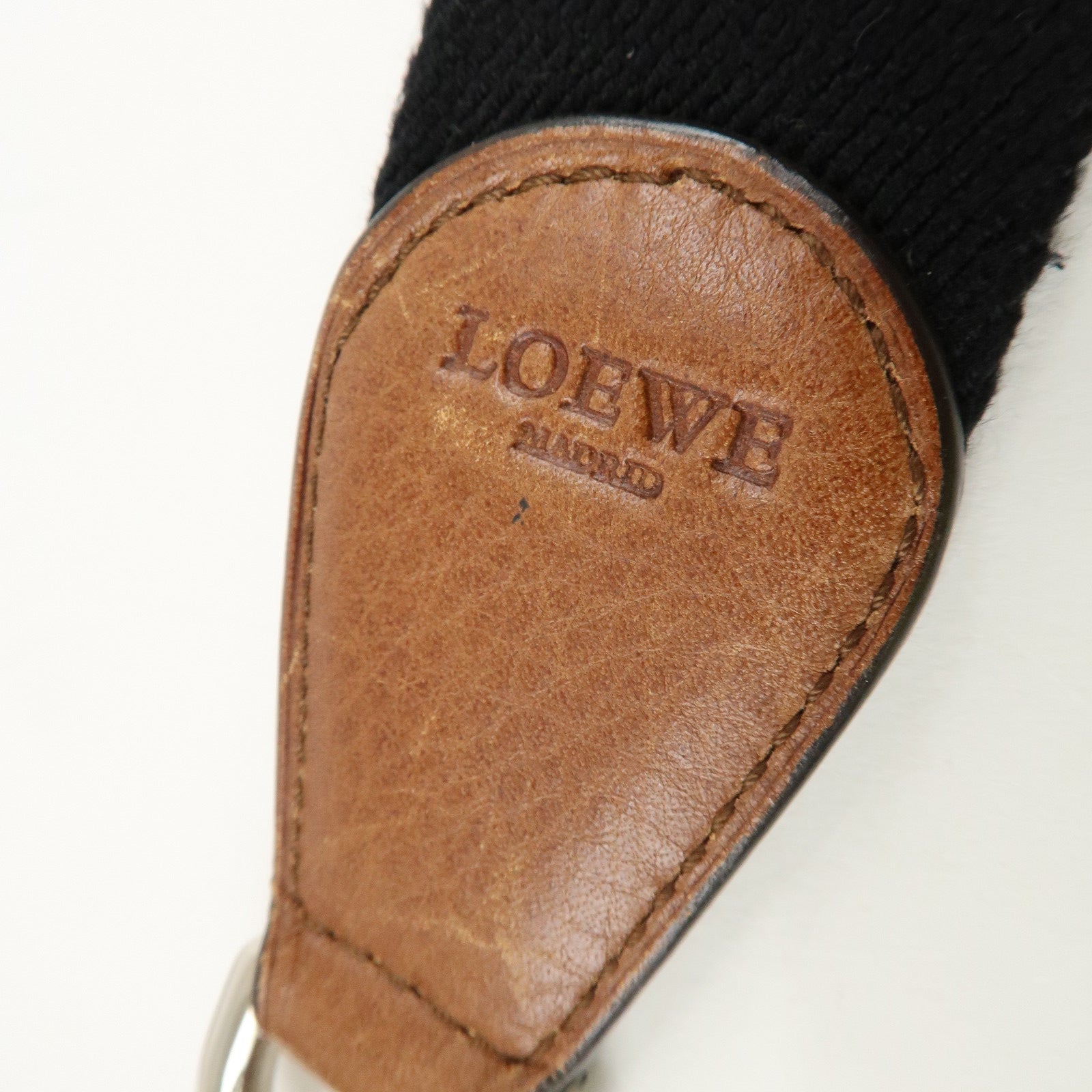 LOEWE Leather Shoulder Bag Cross Body Bag Brown Black Silver HDW Used
