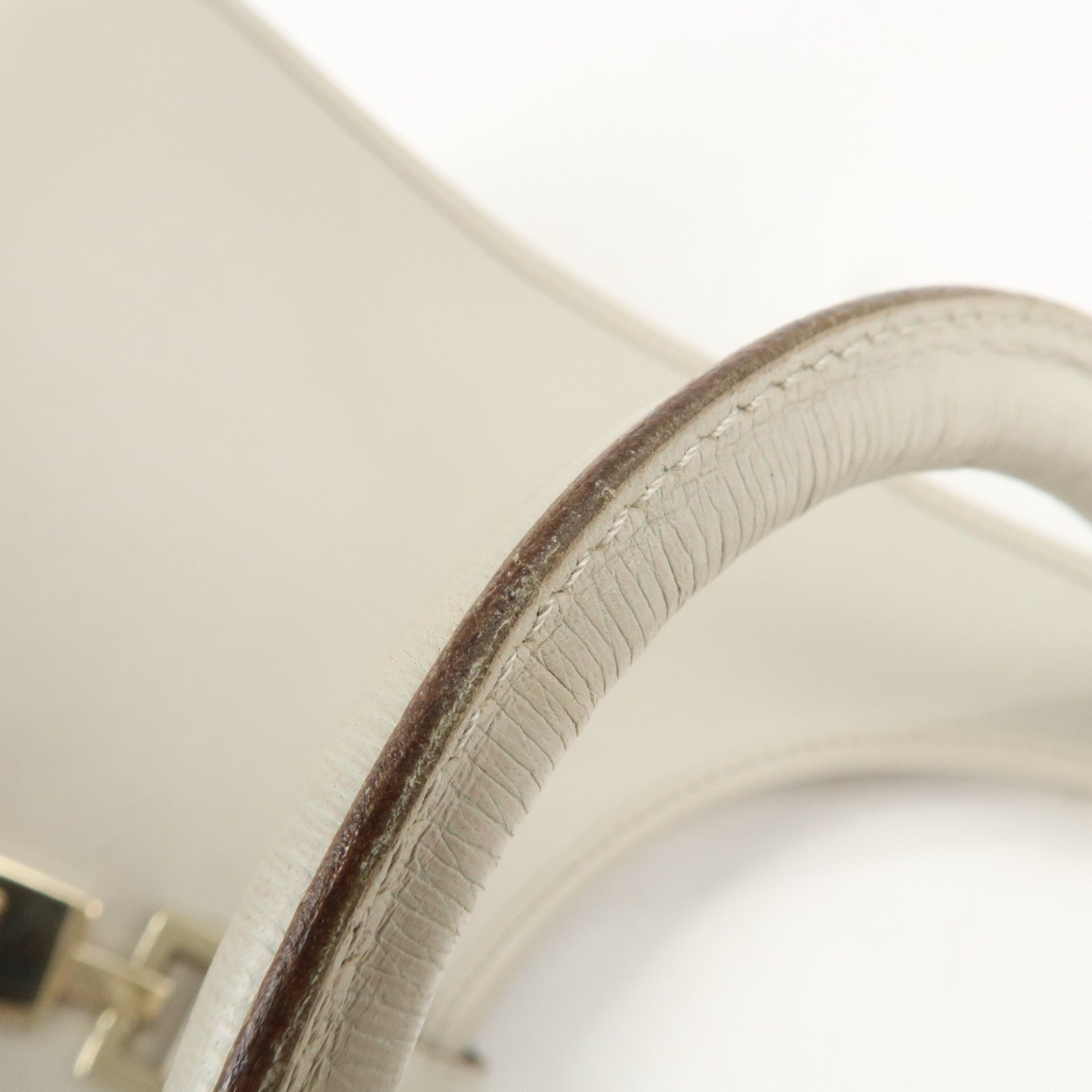 GUCCI Jackie Leather Shoulder Bag Ivory 002.1067 Used