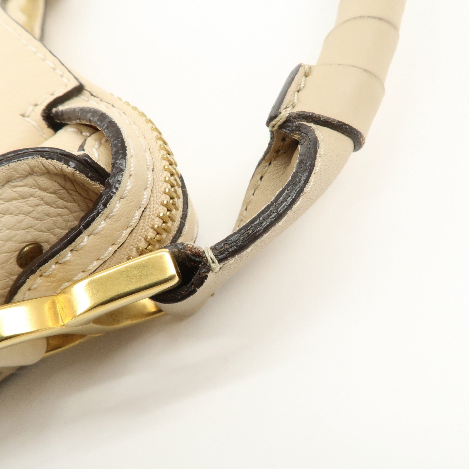 Chloe leather Marcy one-shoulder bag Beige 021156-27 Used