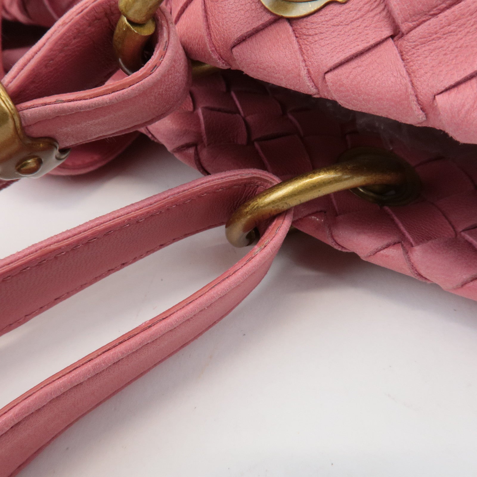 BOTTEGA VENETA Intrecciato Leather Tote Bag Pink 162197