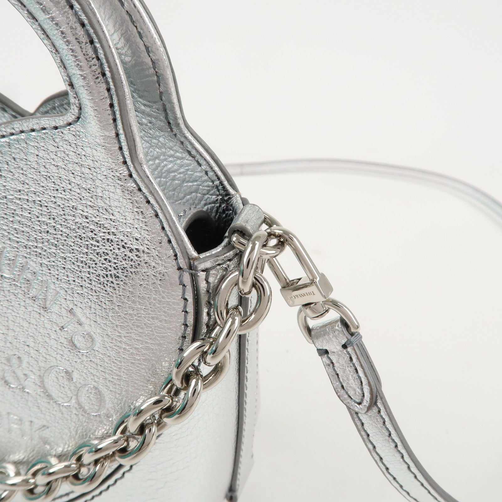 Tiffany&Co. Leather Return to Tiffany Micro Tote Bag SIlver