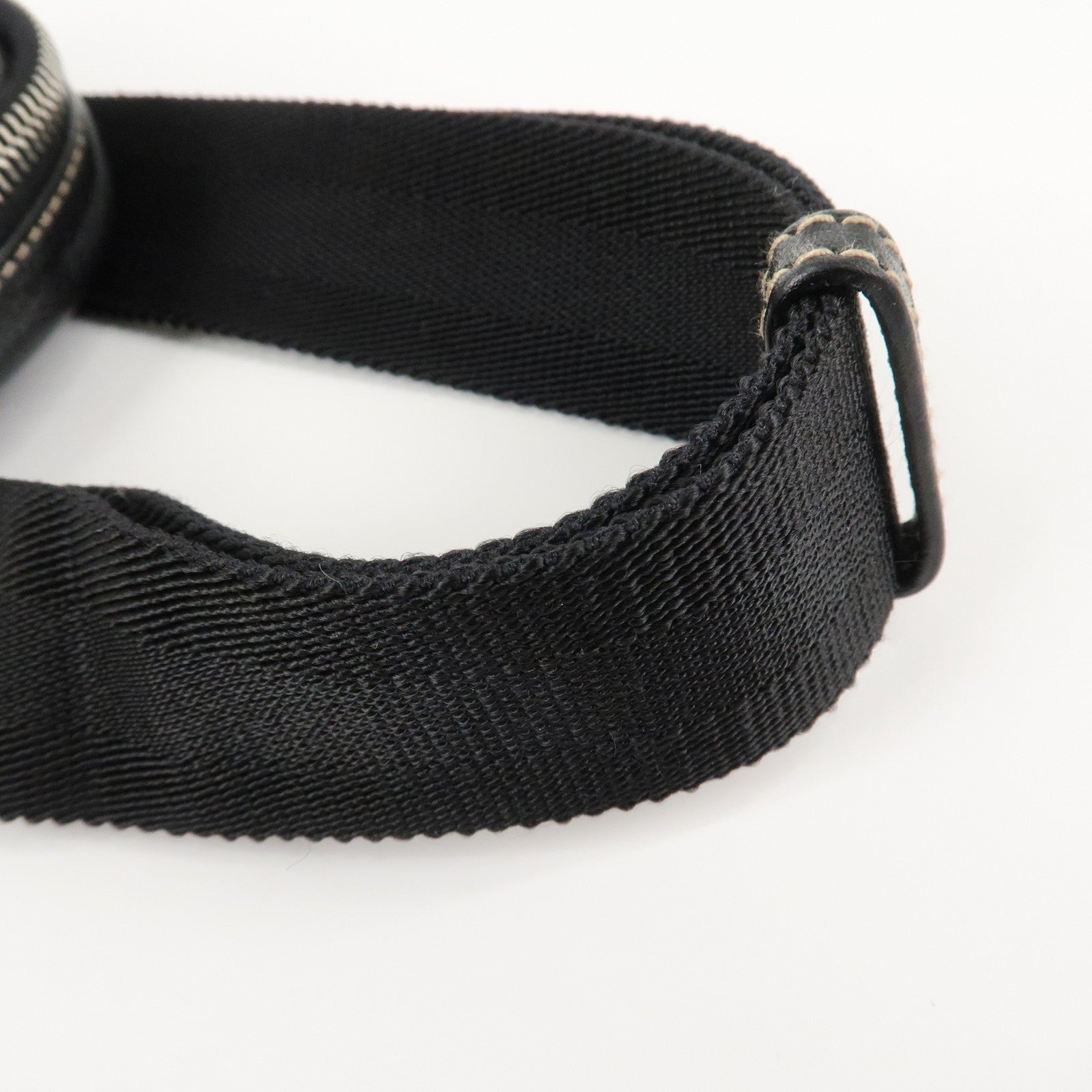 GUCCI Leather Nylon Waist Bag Cross Body Bag Black 201846 Used