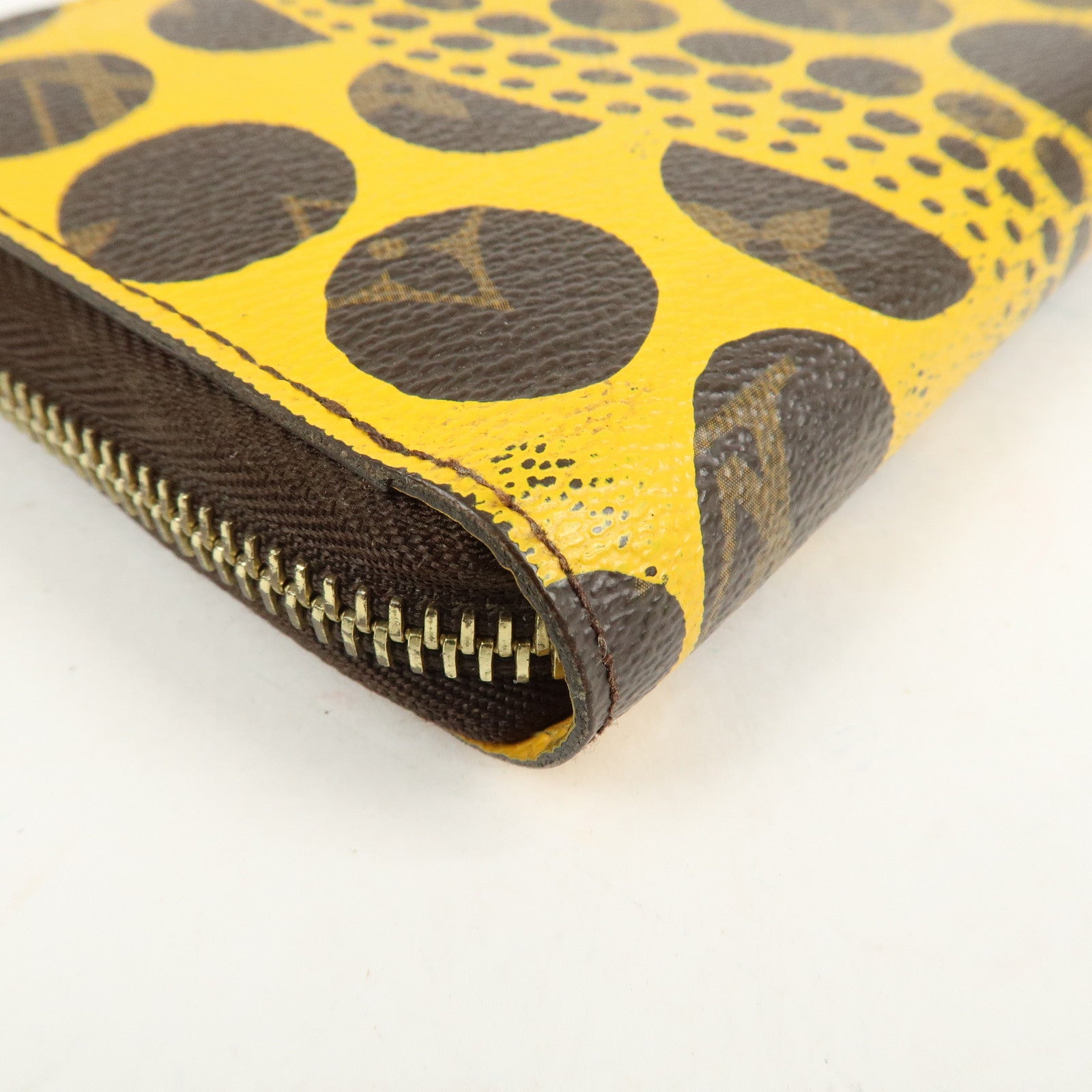 Louis Vuitton Monogram Zippy Wallet Pumpkin Dots Jaune M60449