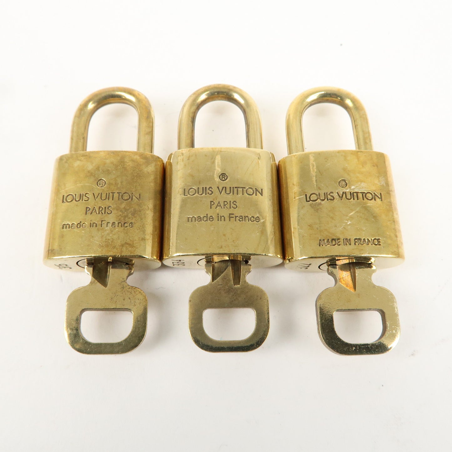 Louis Vuitton Set of 10 Lock & Key Cadena Key Lock Gold