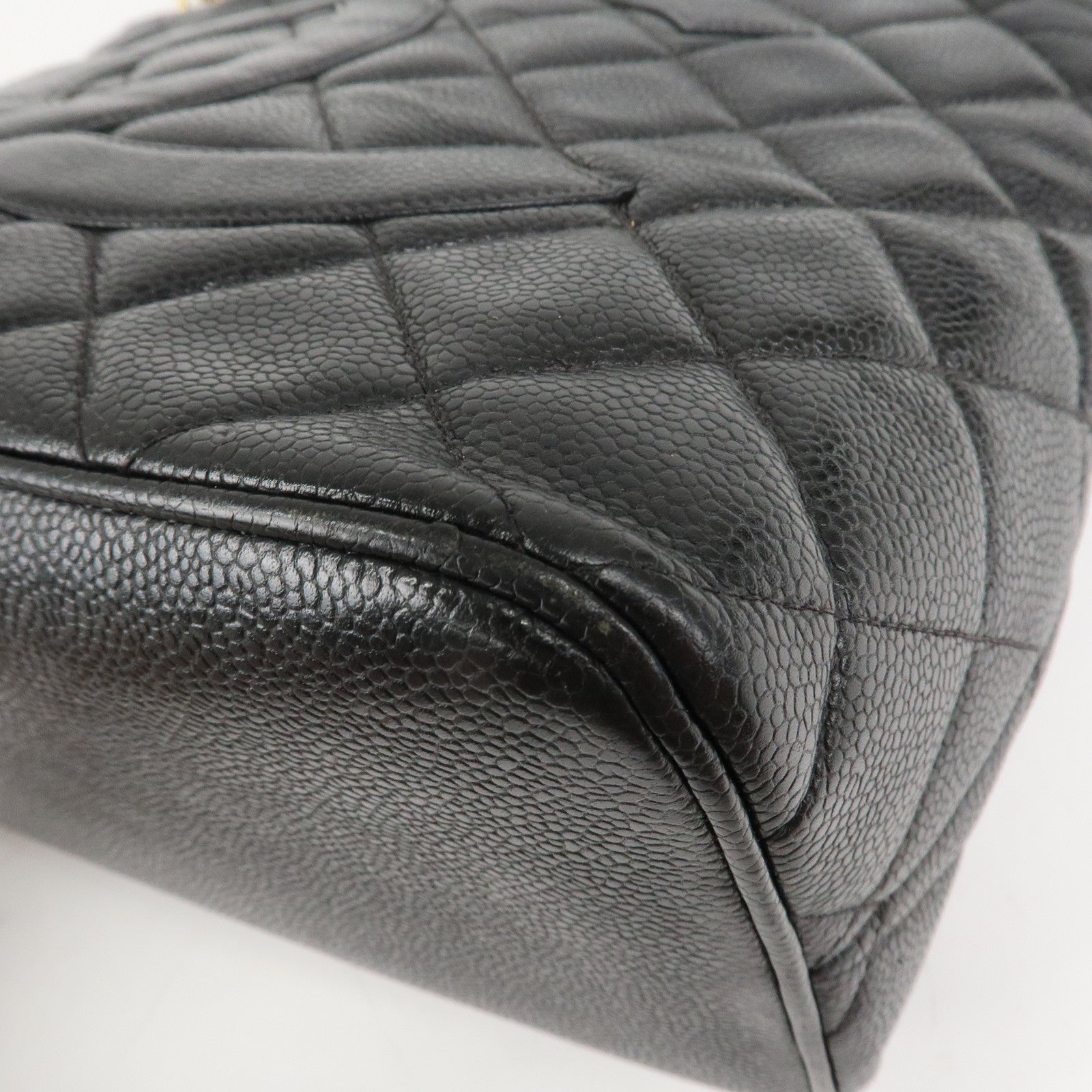 CHANEL Matelasse Caviar Skin Medalion Tote Bag Hand Bag A01804 Used