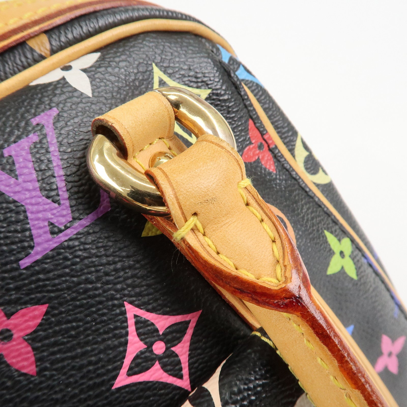 Louis Vuitton Monogram Multicolor Priscilla Hand Bag Noir M40097 Used