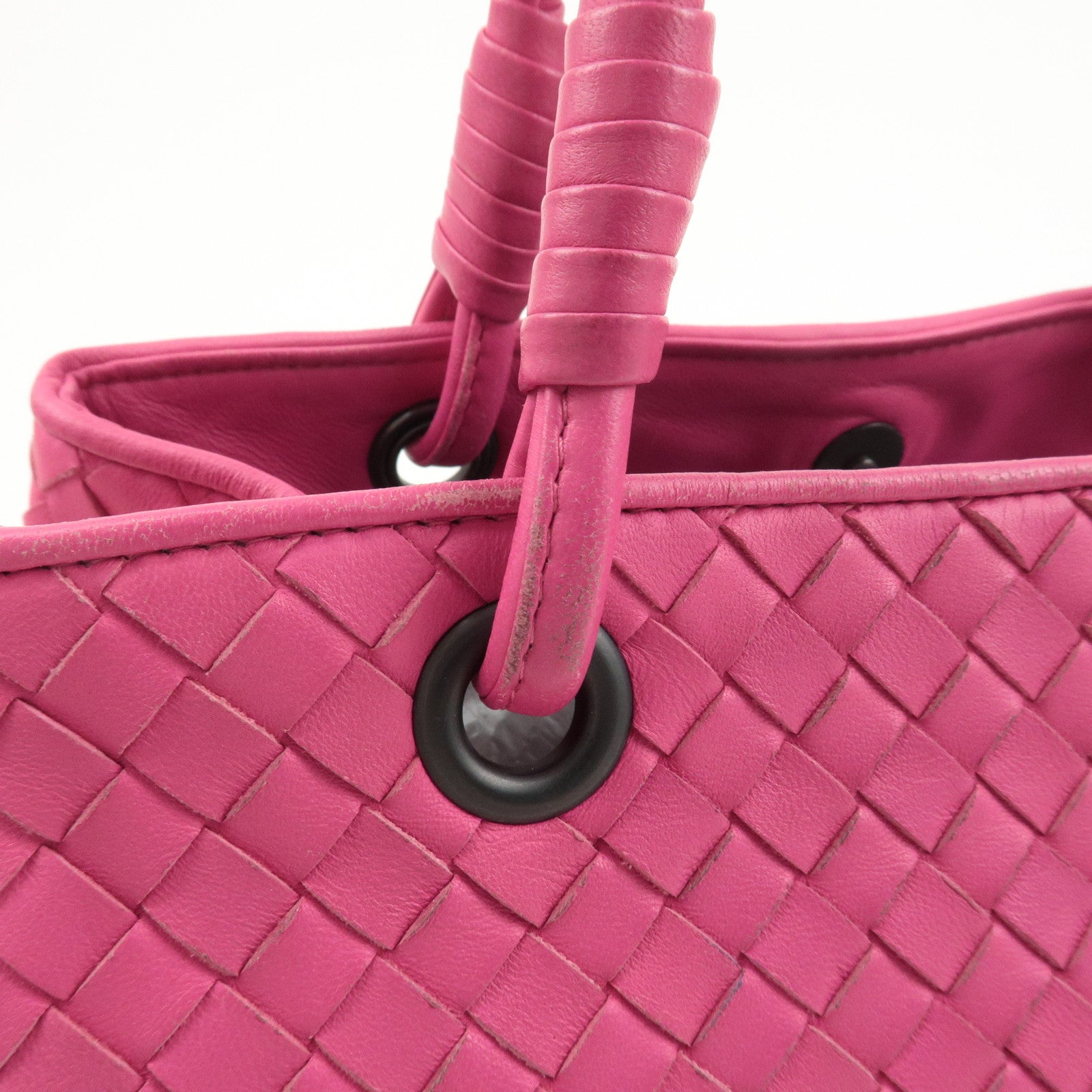 BOTTEGA VENETA Intrecciato Leather Handbag Pink