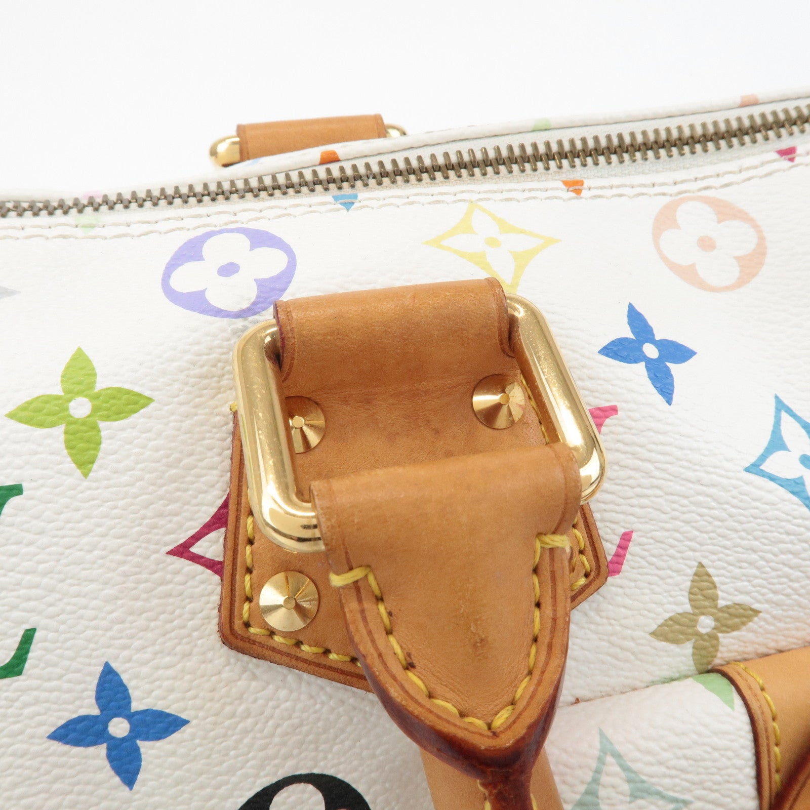 Louis Vuitton Monogram Multicolor Speedy 30 Hand Bag Blanc M92642 Used