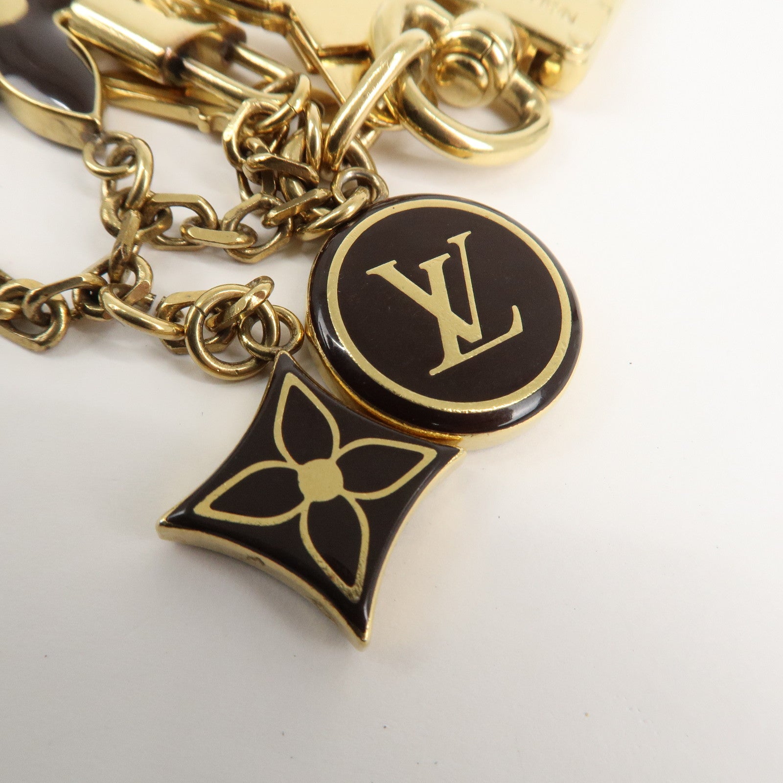 Louis Vuitton Porte Cles Pampille Bag Charm Gold Black M91929 Used