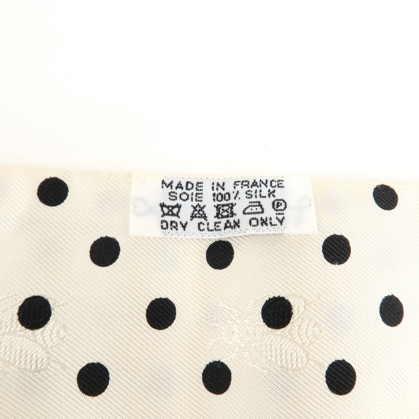 HERMES Silk 100% Maxi Twilly Dot Bee White Black