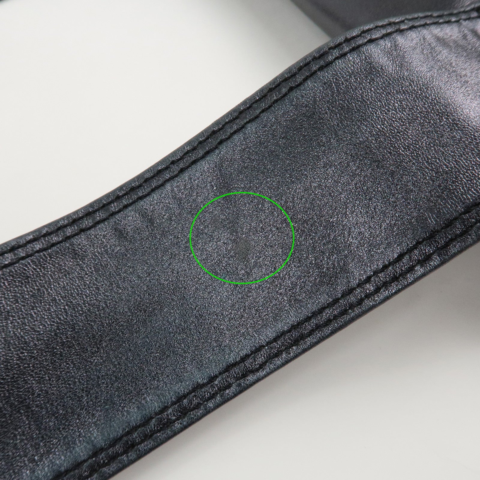 CHANEL Leather Logo Shoulder Bag Hand Bag Black Used