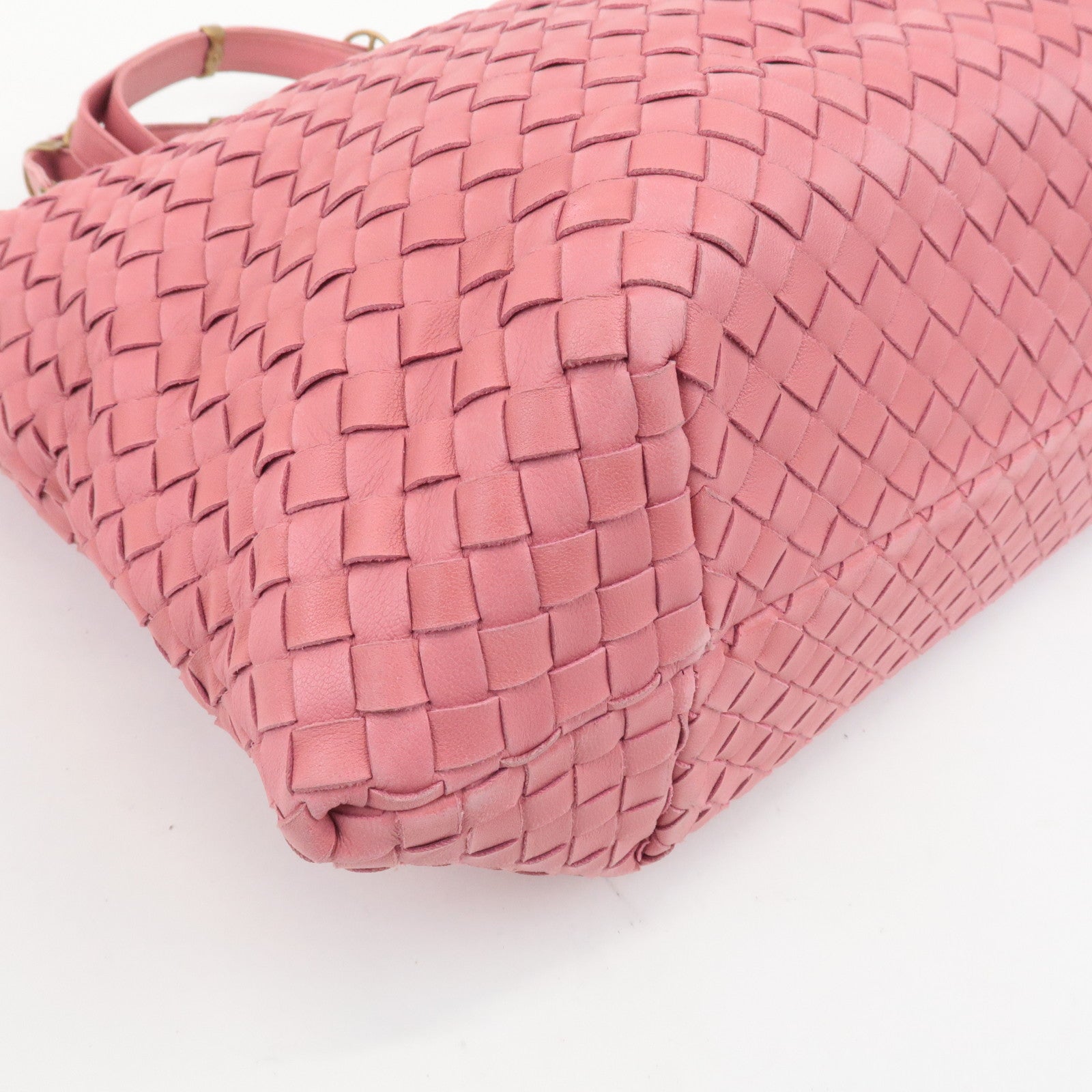 BOTTEGA VENETA Intrecciato Leather Tote Bag Pink 162197