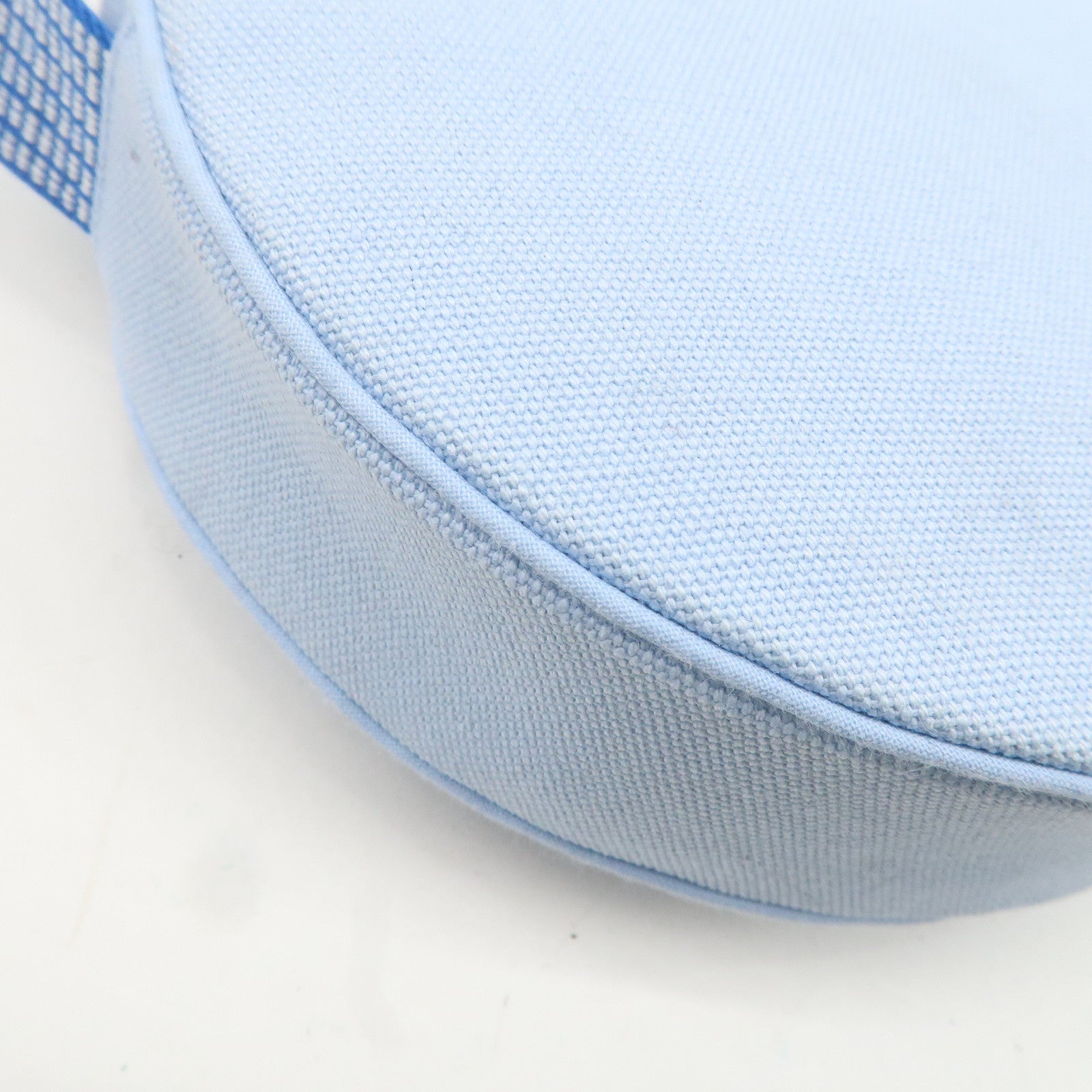 HERMES Circus Sakarecre Cotton Canvas Shoulder Bag Light Blue Used