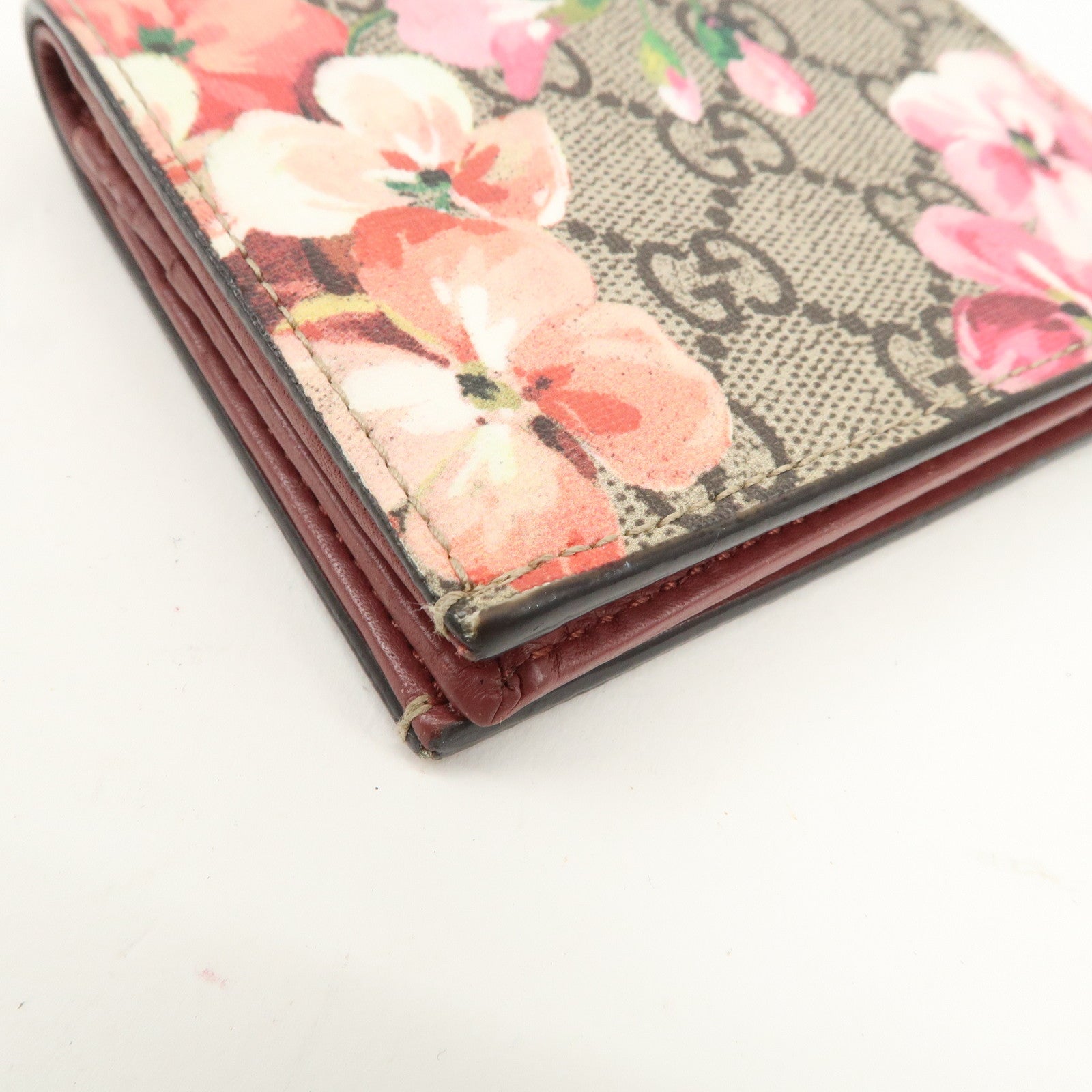 GUCCI GG Blooms GG Supreme Bi-fold Wallet Flowe Print Pink 41088