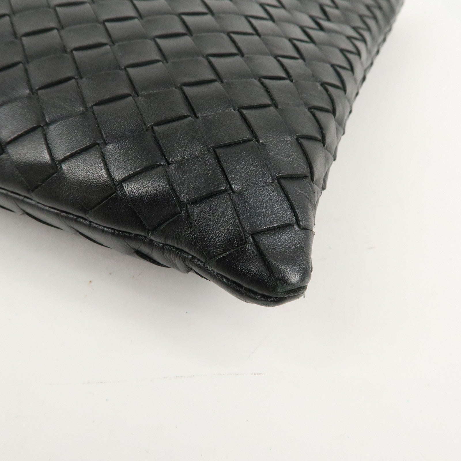 BOTTEGA VENETA Intrecciato Leather Clutch Bag Black