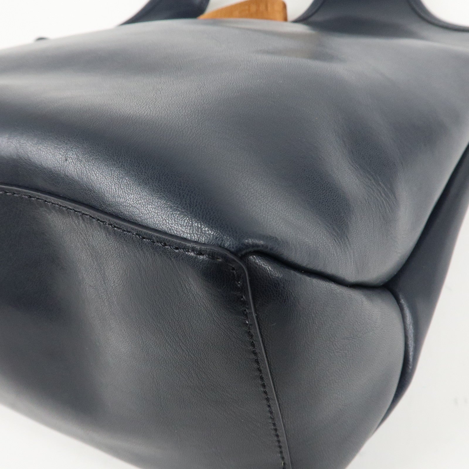 Chloe See By Chloe Leather Shoulder Bag Hand Bag Navy Used