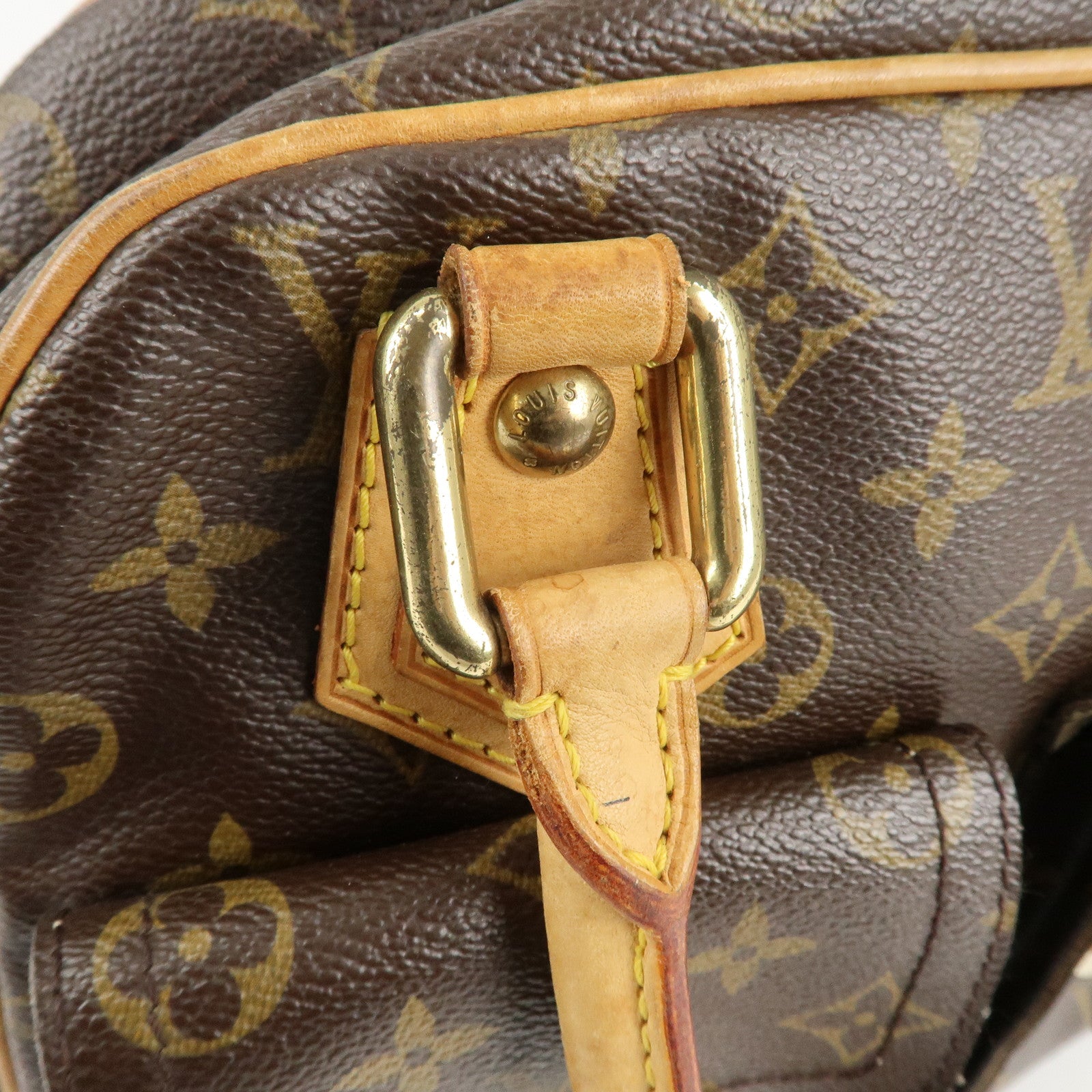 Louis Vuitton Monogram Manhattan PM Hand Bag Brown M40026