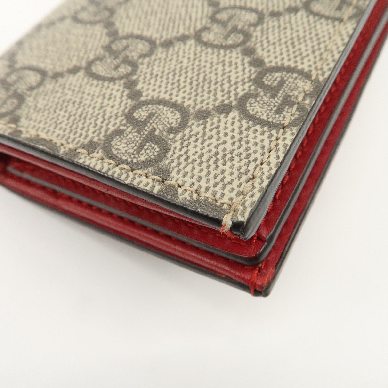 GUCCI Cherry Interlocking G GG Supreme Compact Wallet 476050 Used